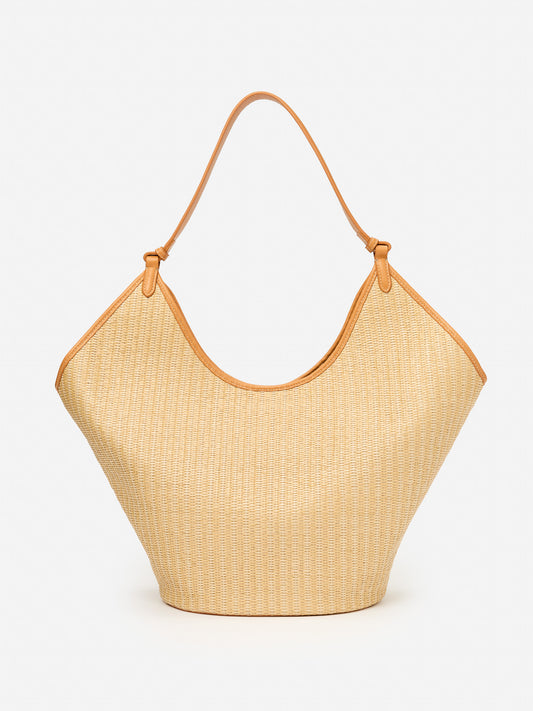 J.McLaughlin Minetta tote bag in natural made with straw.