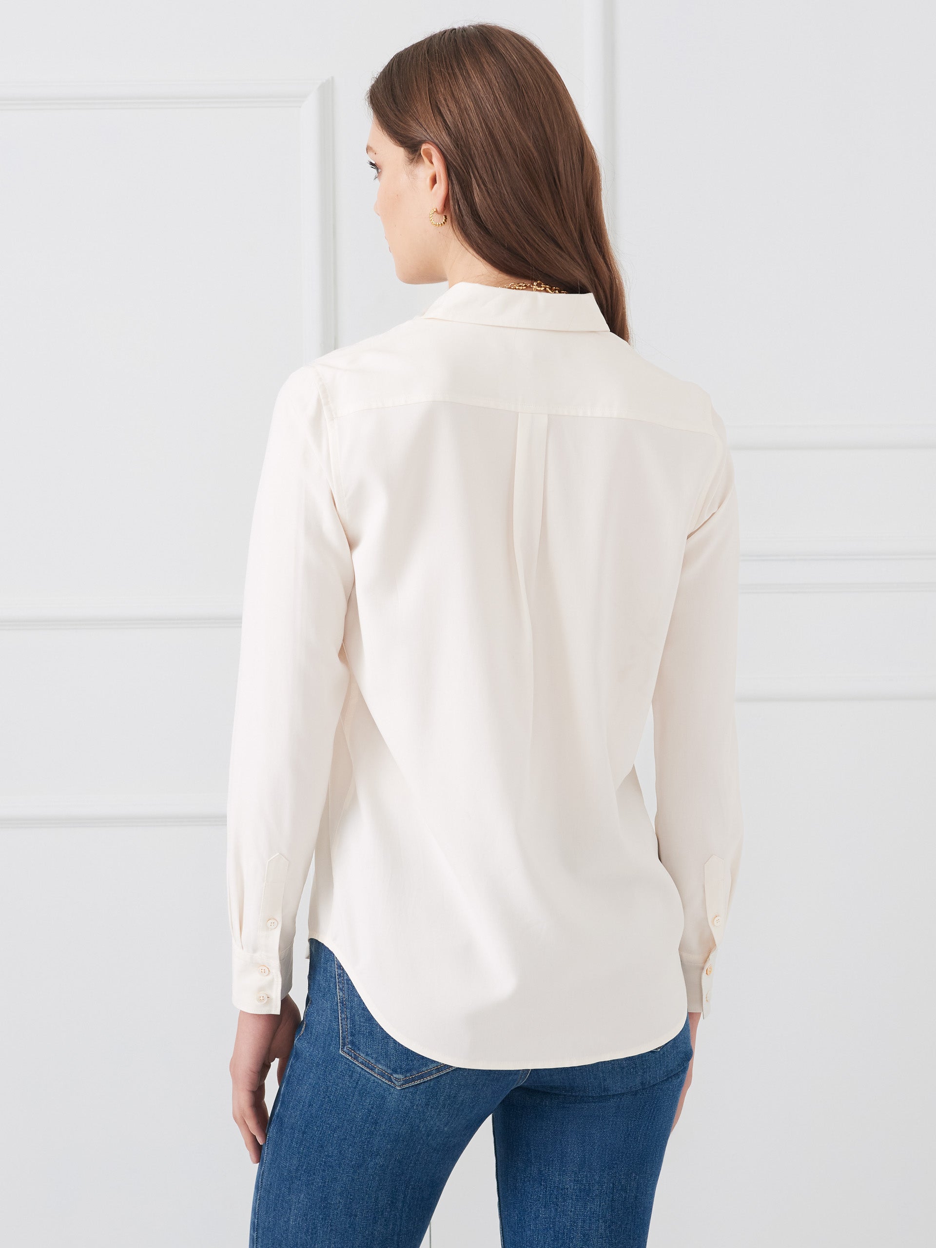 J.McLAUGHLIN Miris shirt in egret white made with silk