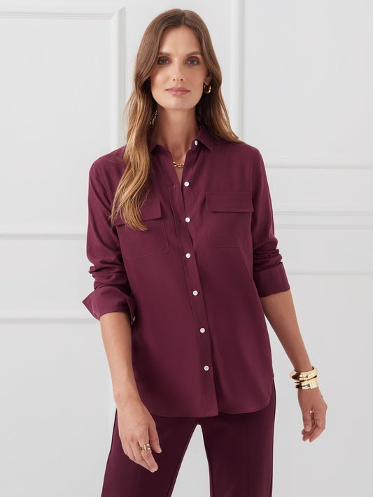 Miris silk shirt in merlot