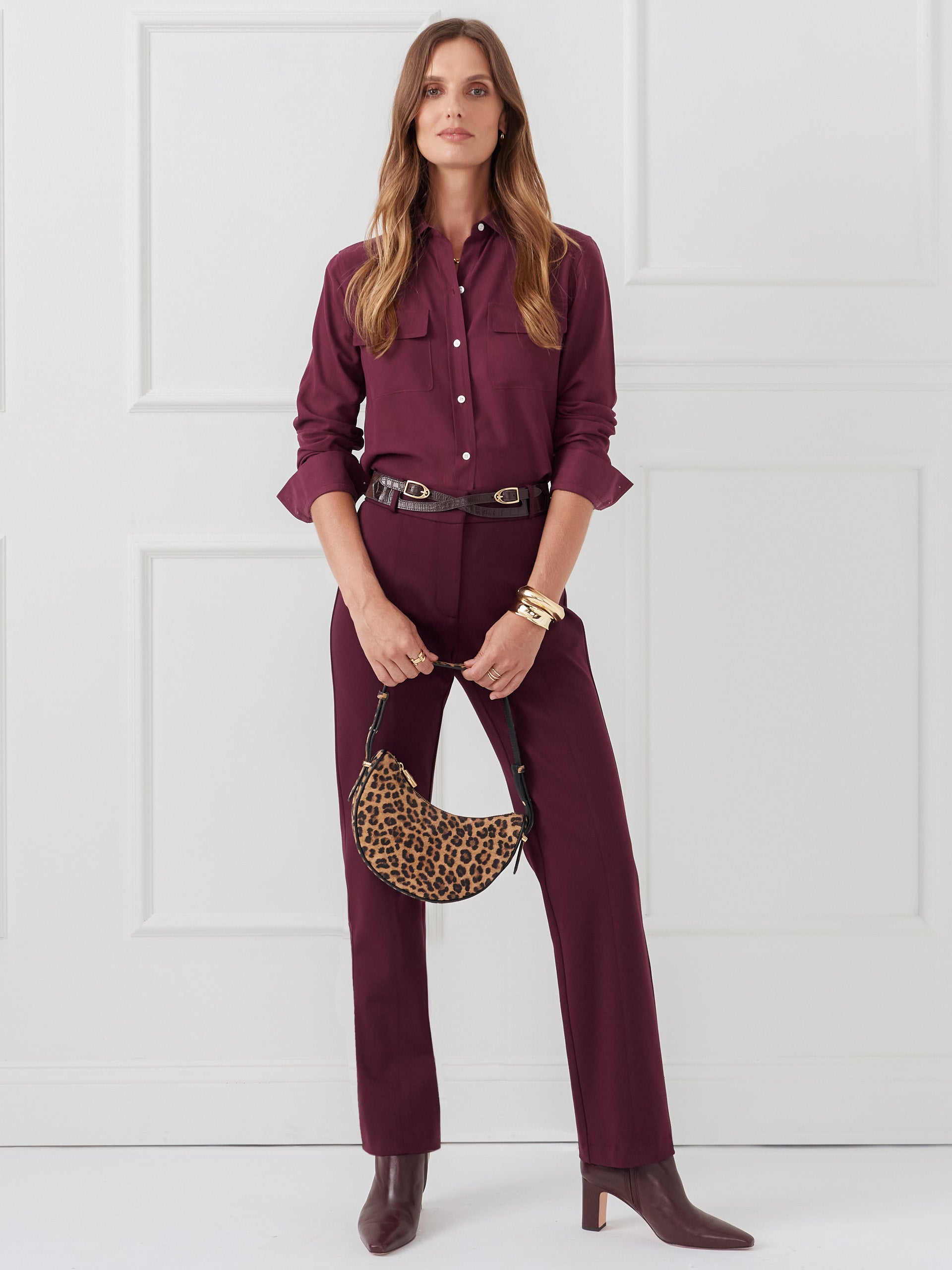 Miris silk shirt in merlot