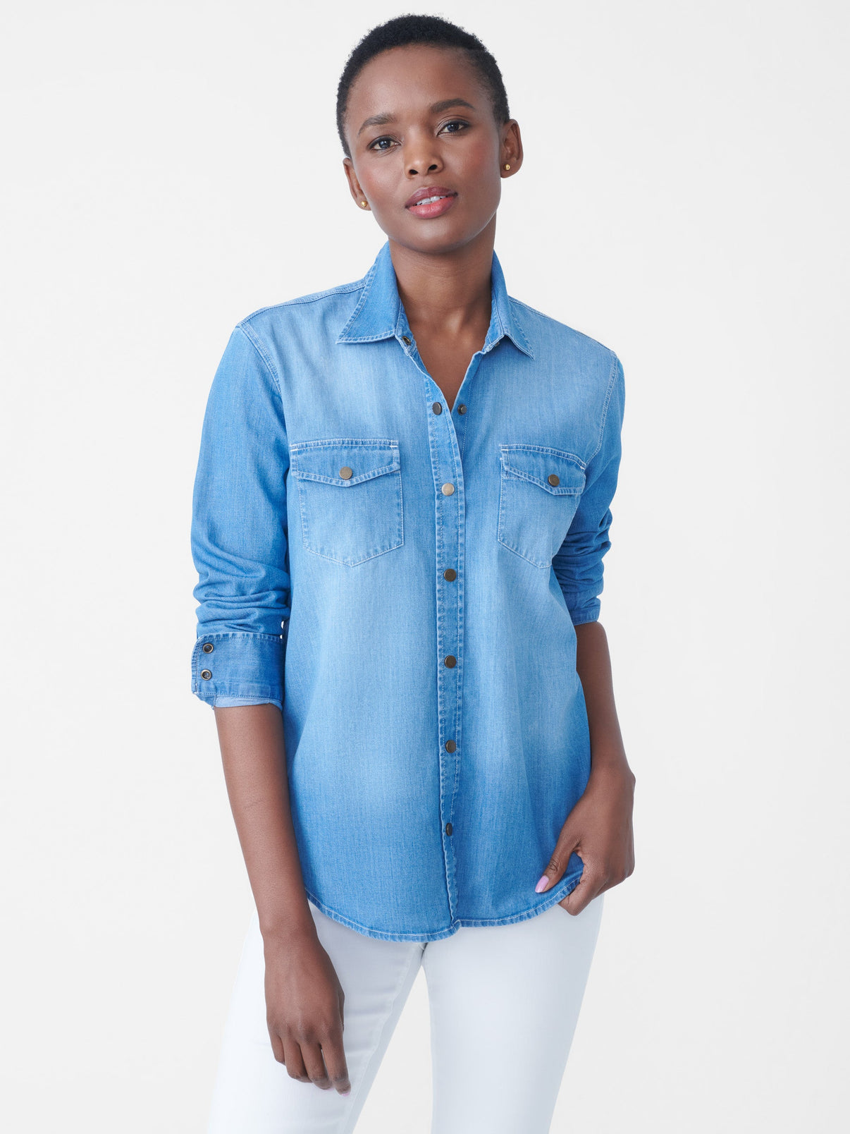 Denim Miris Denim Shirt | Women's Tops | J.McLaughlin – J. McLaughlin