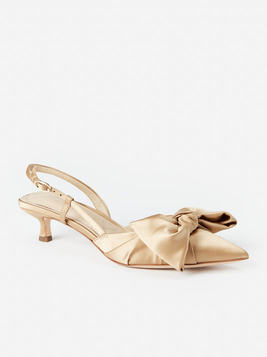 J.McLaughlin Natasha heels inn gold charmeuse made with satin.