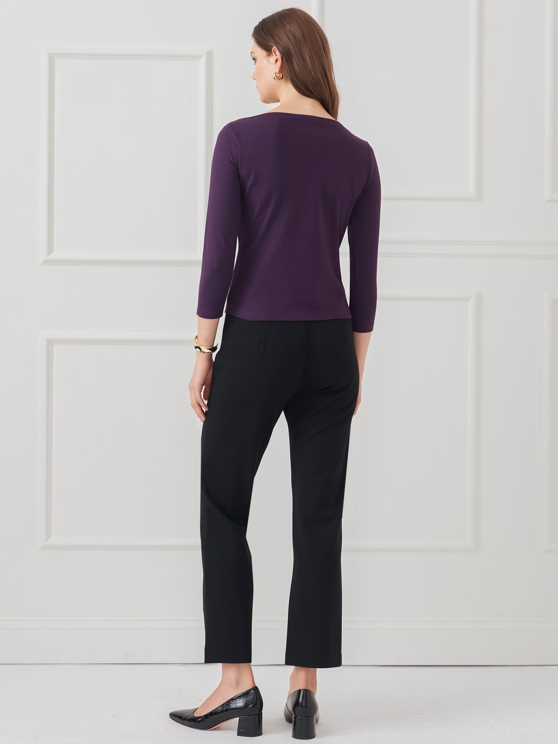J.McLaughlin Natasha tee in jewel purple made with catalina cloth.