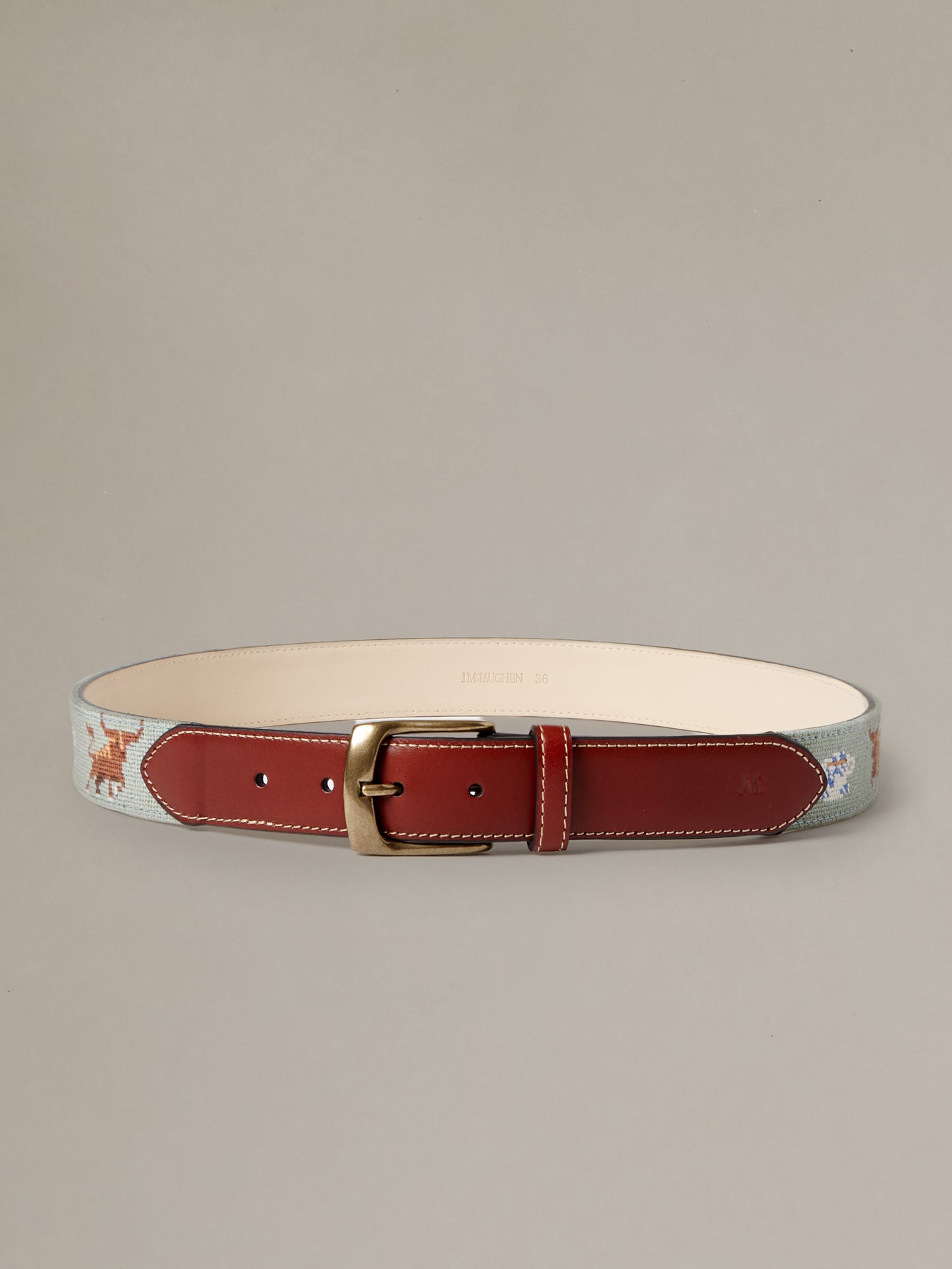 Needlepoint Belt in Bull in China Shop