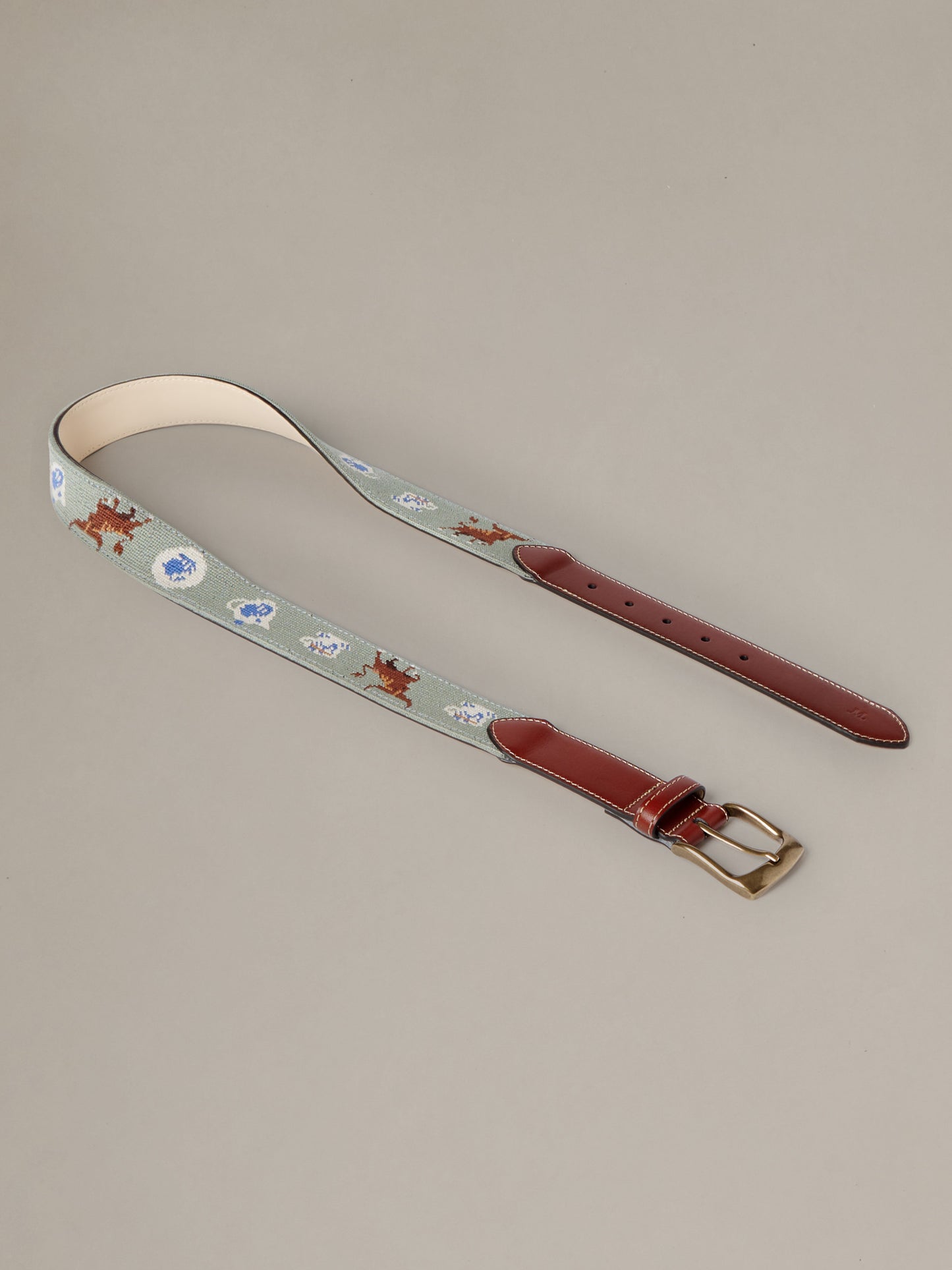 Needlepoint Belt in Bull in China Shop