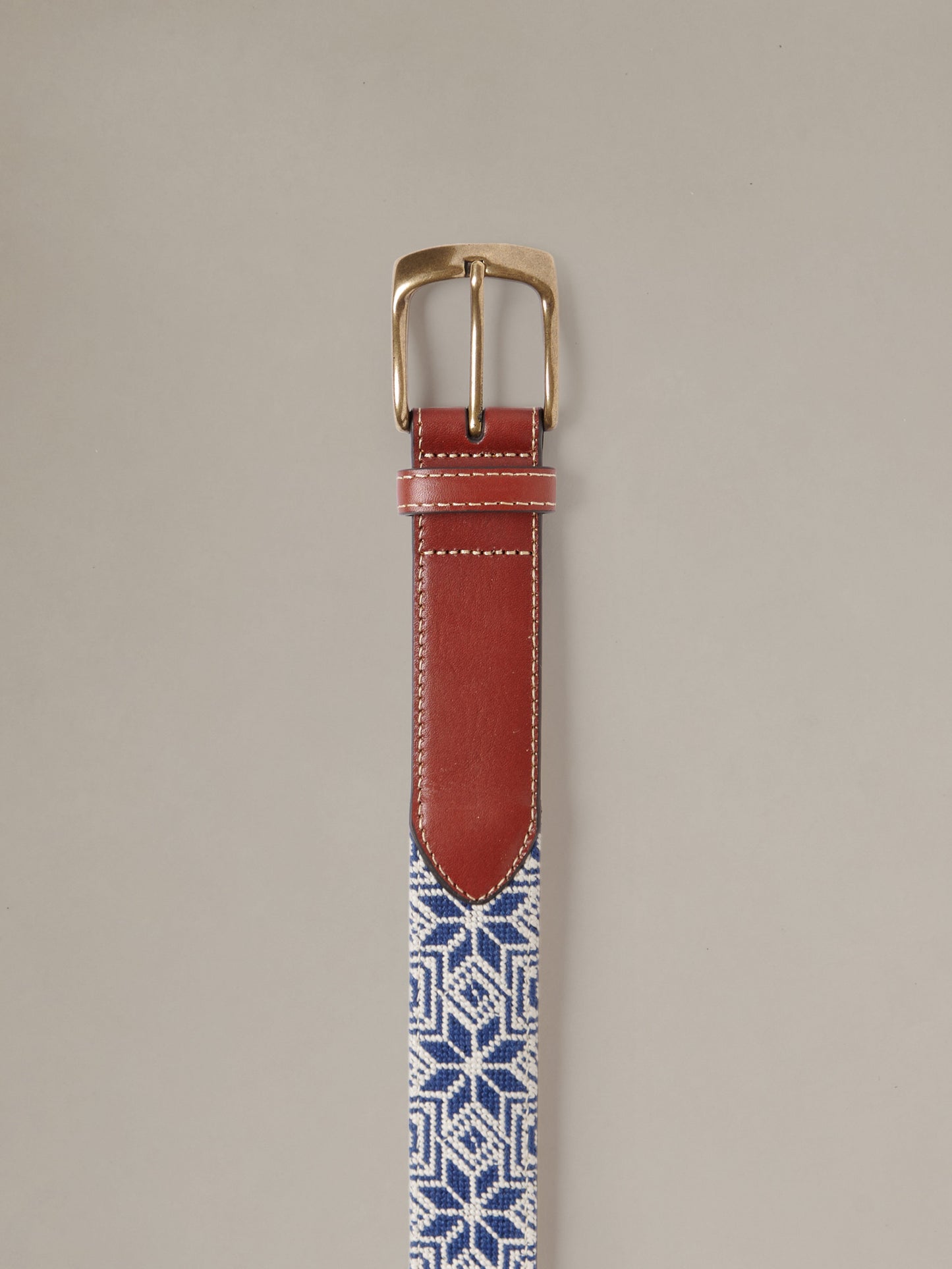 Needlepoint Belt in Snow Drift