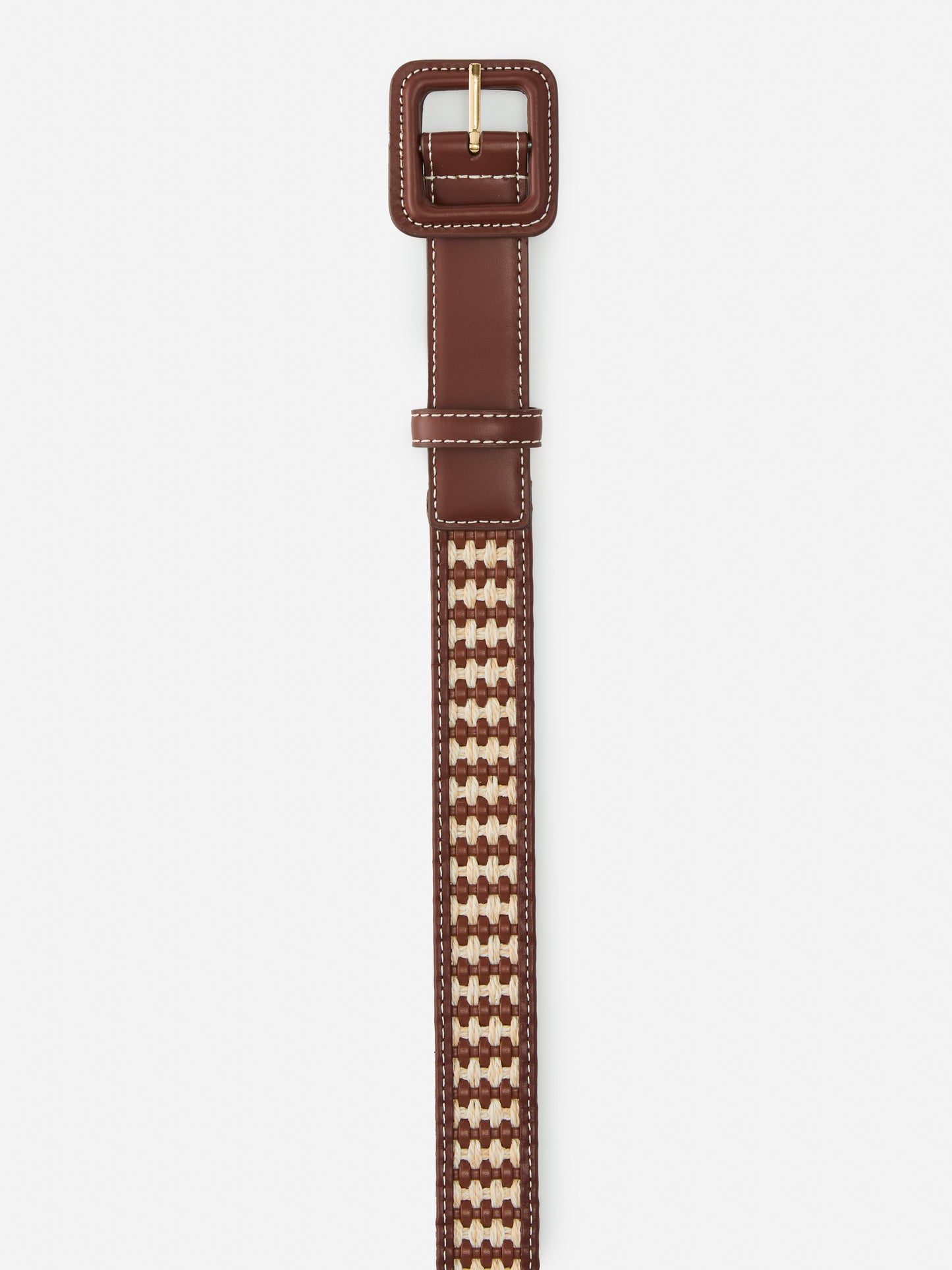 J.McLaughlin Nelly belt in dark brown/natural made with leather. 