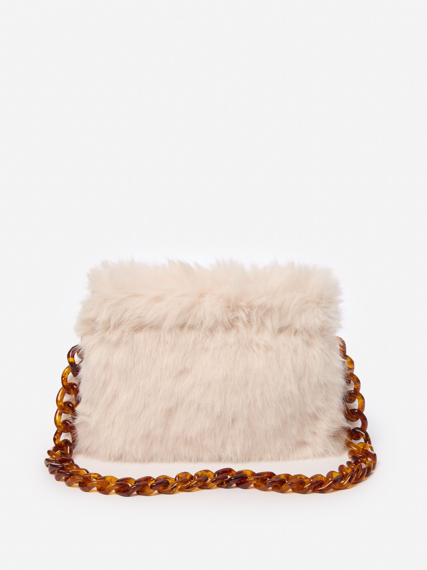 J.McLaughlin Nessa handbag in off white made with faux fur.