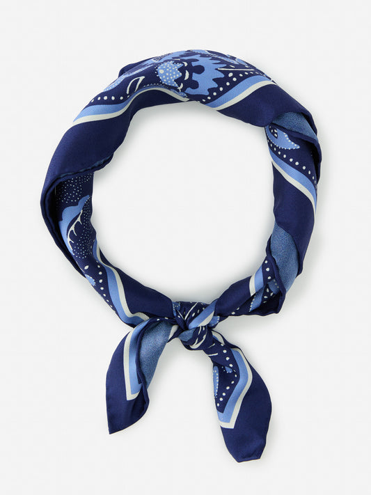 J.McLaughlin Nikka scarf in dark blue/blue made with silk. 