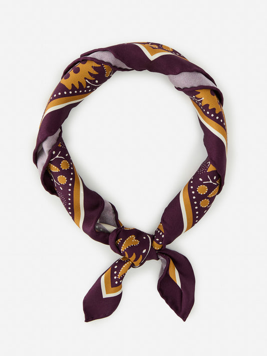 J.McLaughlin Nikka scarf in purple/mustard made with silk. 