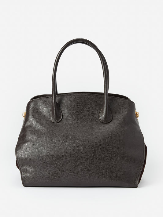 J.McLaughlin Nonie handbag in dark brown made with leather. 