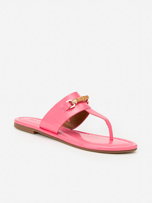 J.McLaughlin Nora sandals in coral made with patent leather.