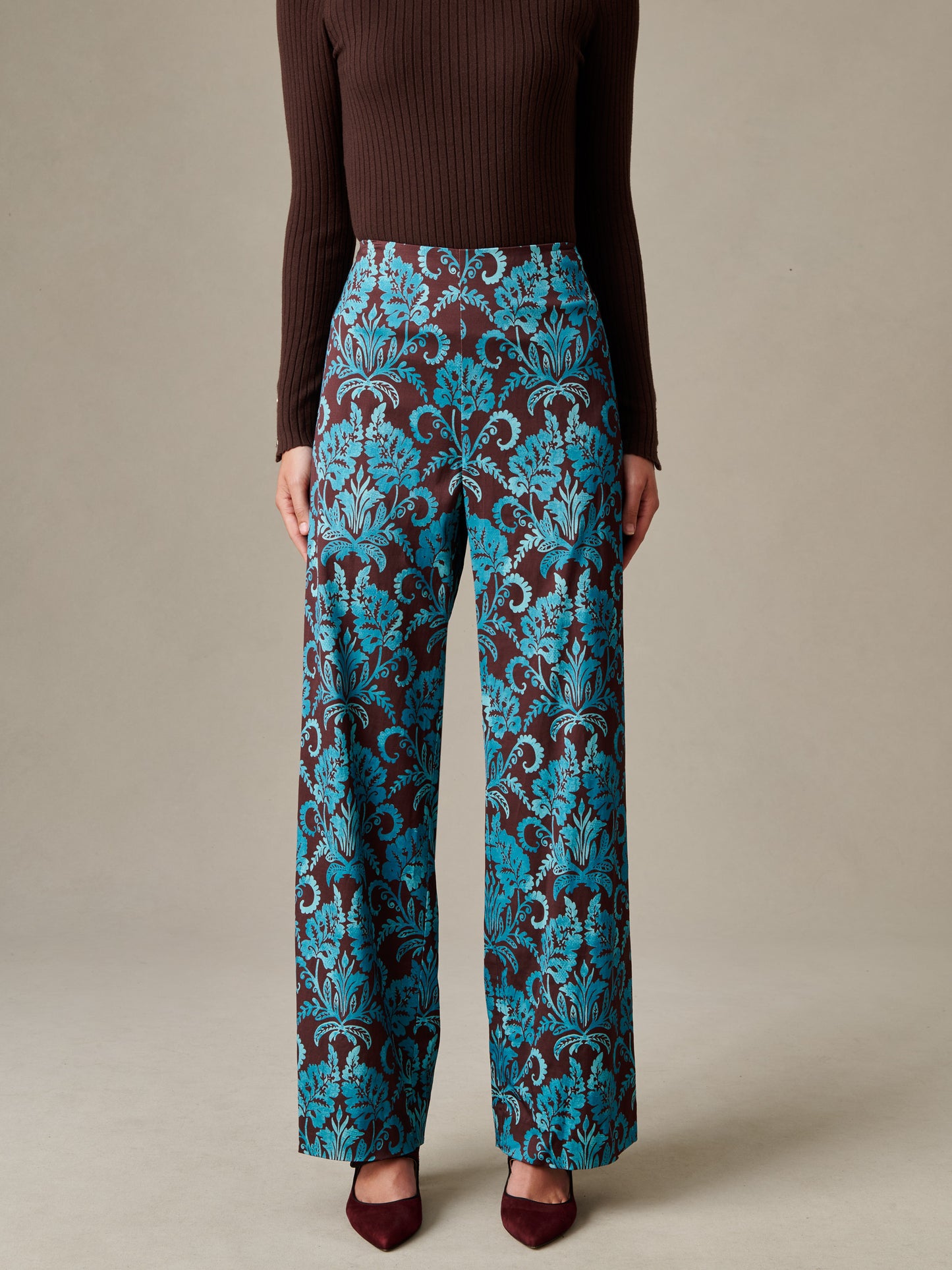 Carter Dupioni Cotton Pants in Windsor Vine