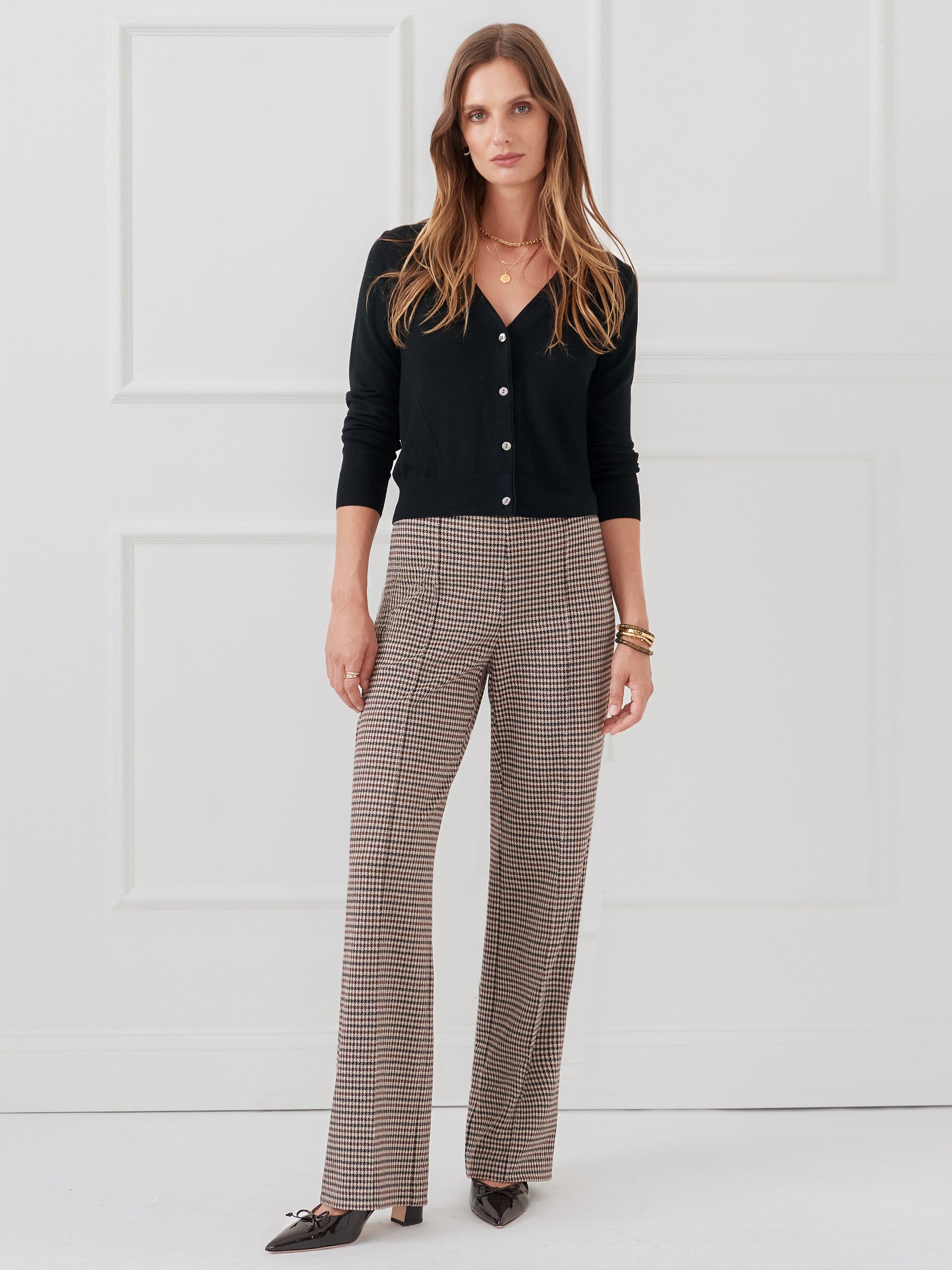 J.McLaughlin Olivette cardigan in black made with merino wool and silk.
