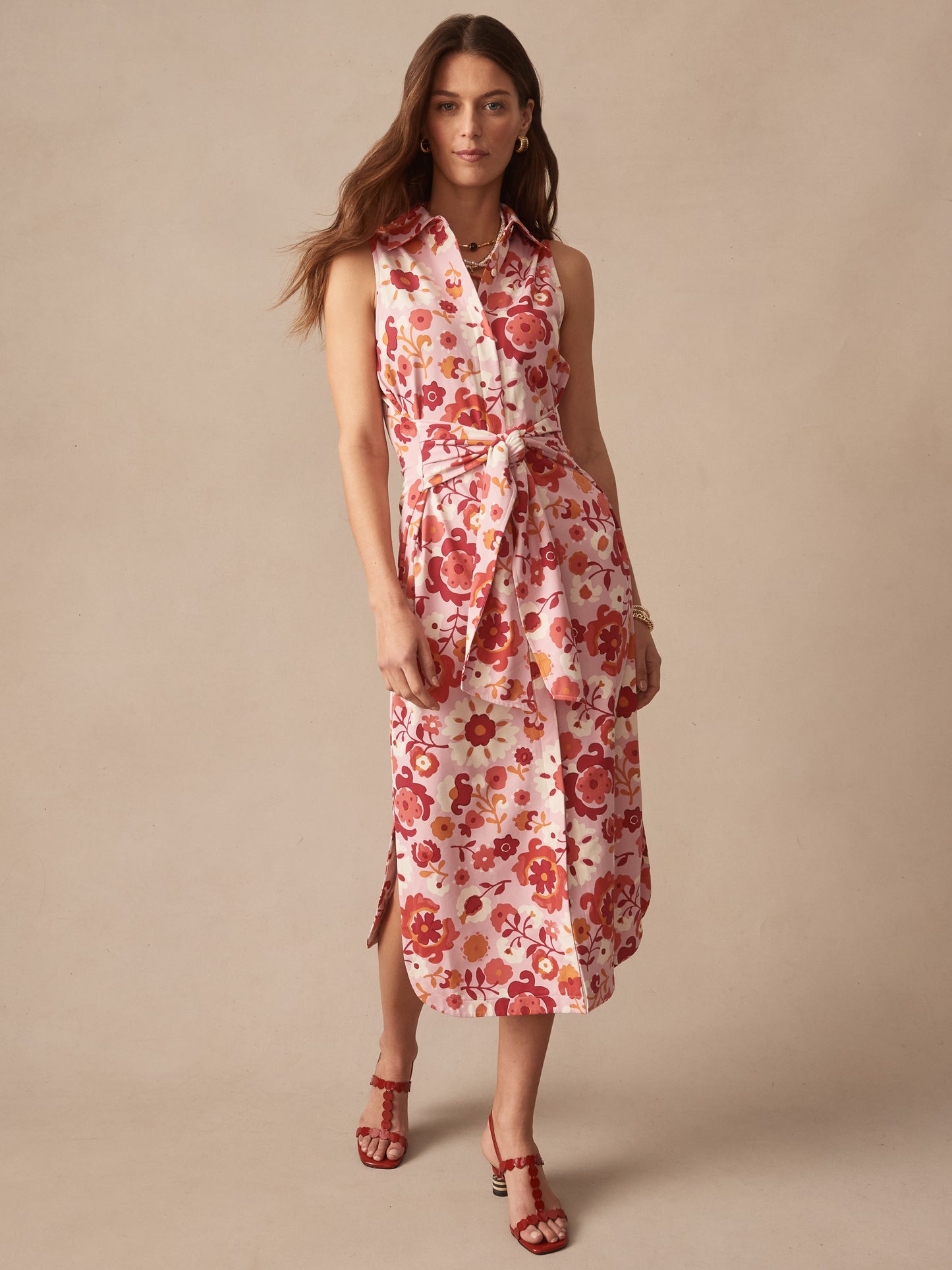 J.McLaughlin Orla dress in pink/rose made with catalina cloth.
