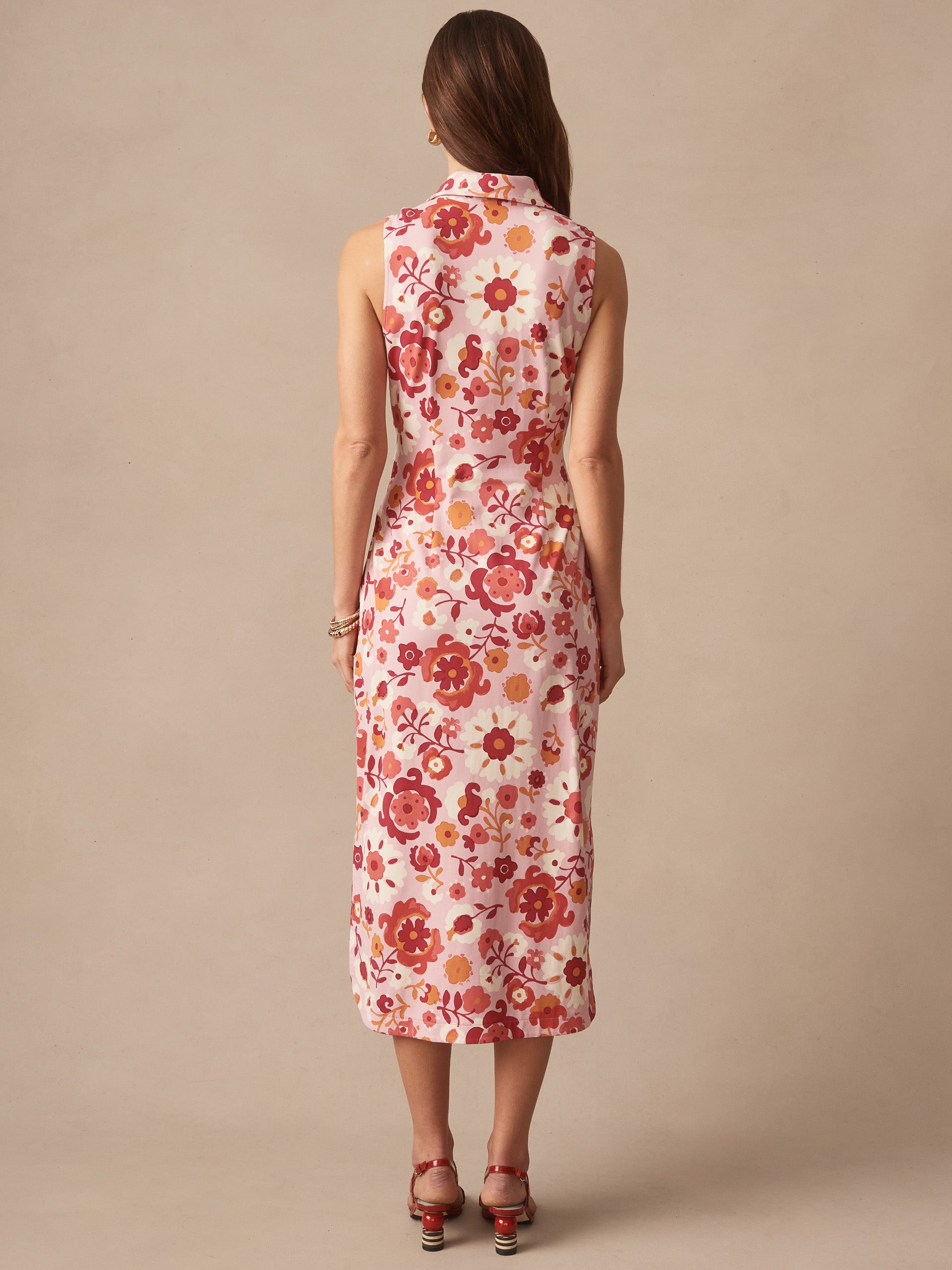 J.McLaughlin Orla dress in pink/rose made with catalina cloth.