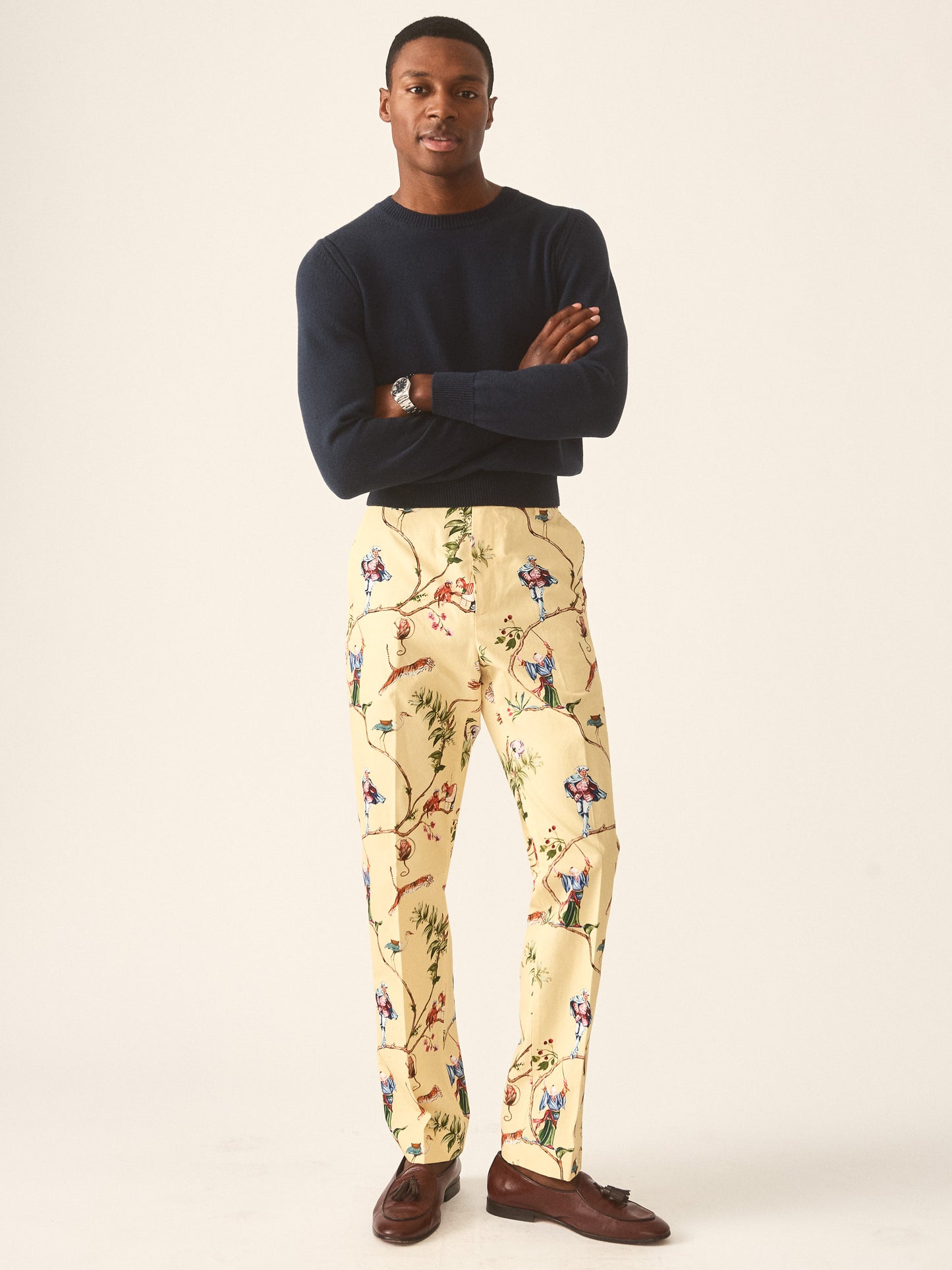 J.McLaughlin Rodrick sweater in navy made with cotton and nylon.