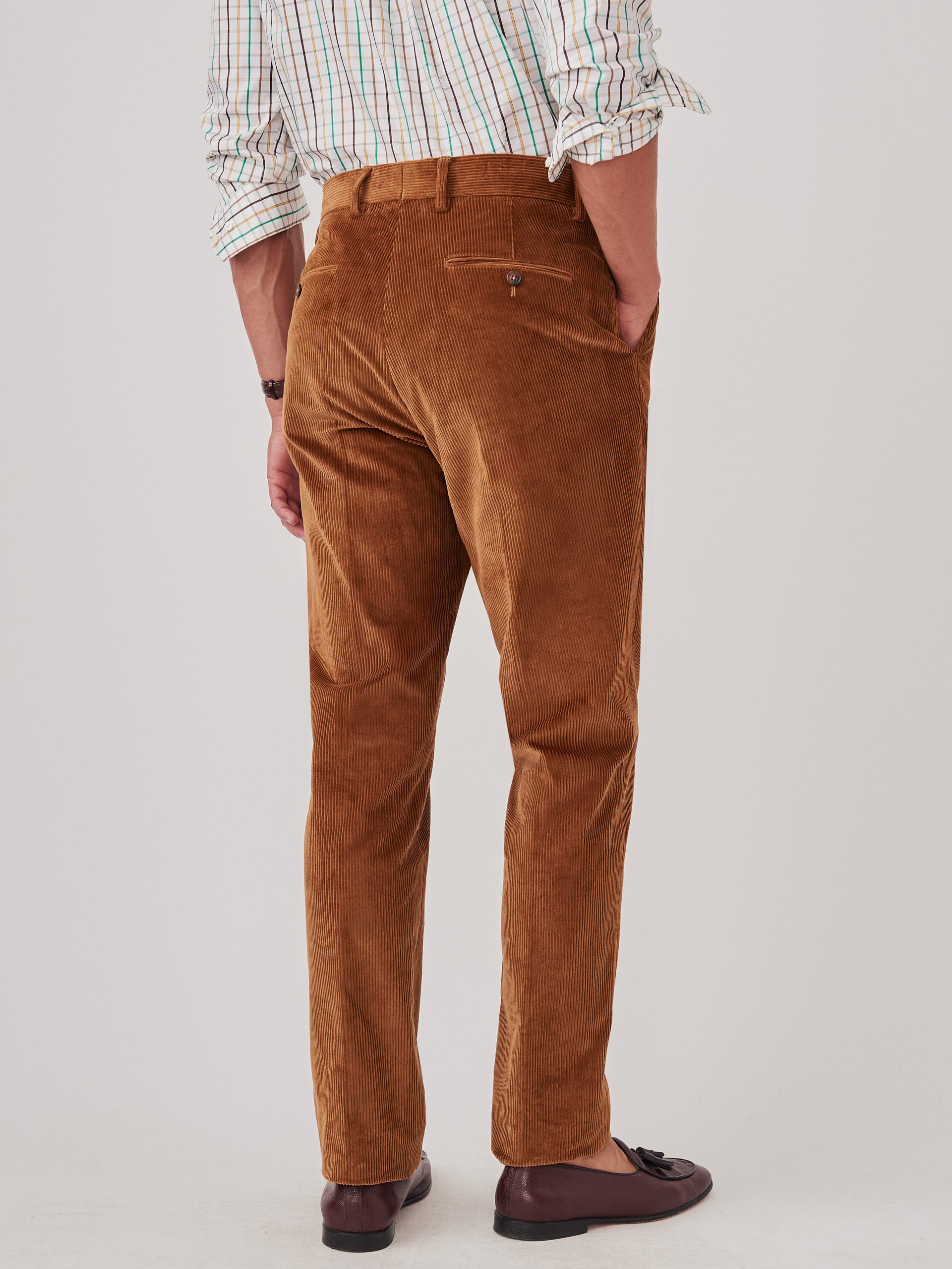 J.McLaughlin Oxford pants in caramel made with cotton corduroy.