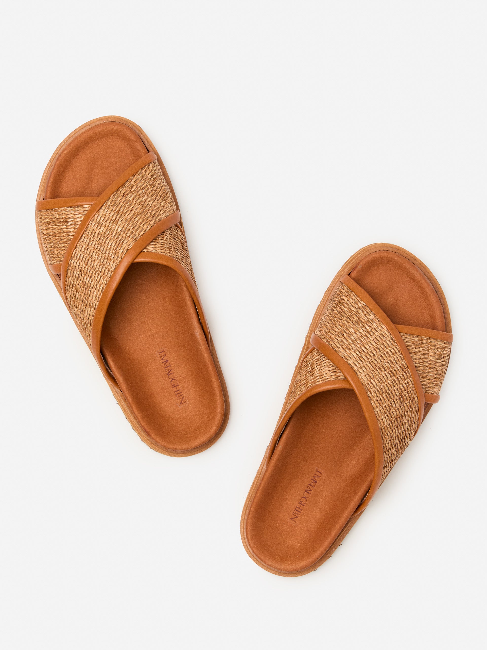 J.McLaughlin Palma sandals in natural made with raffia and leather.