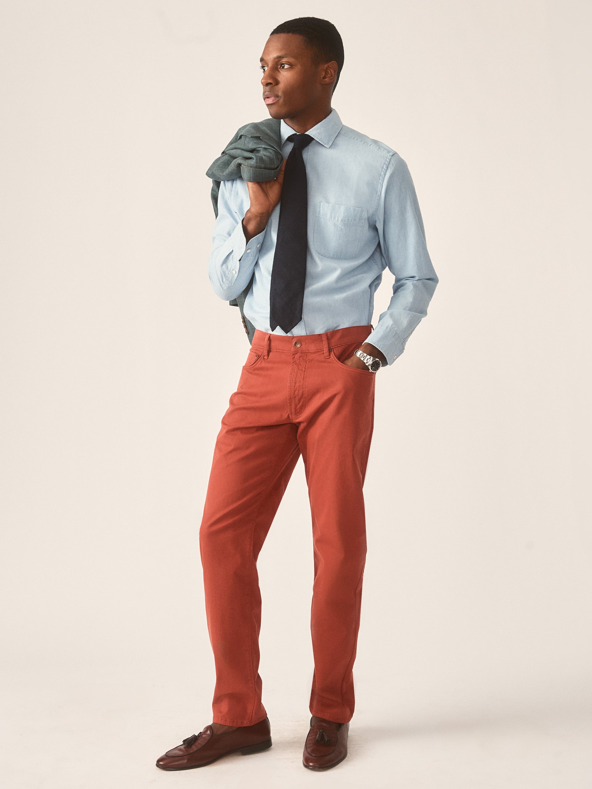 J.McLaughlin Parker pants in Brick made with Cotton. 