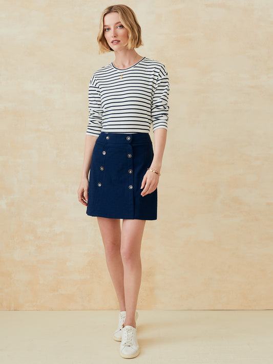 J.McLaughlin Paulette skort in navy made with catalina cloth.