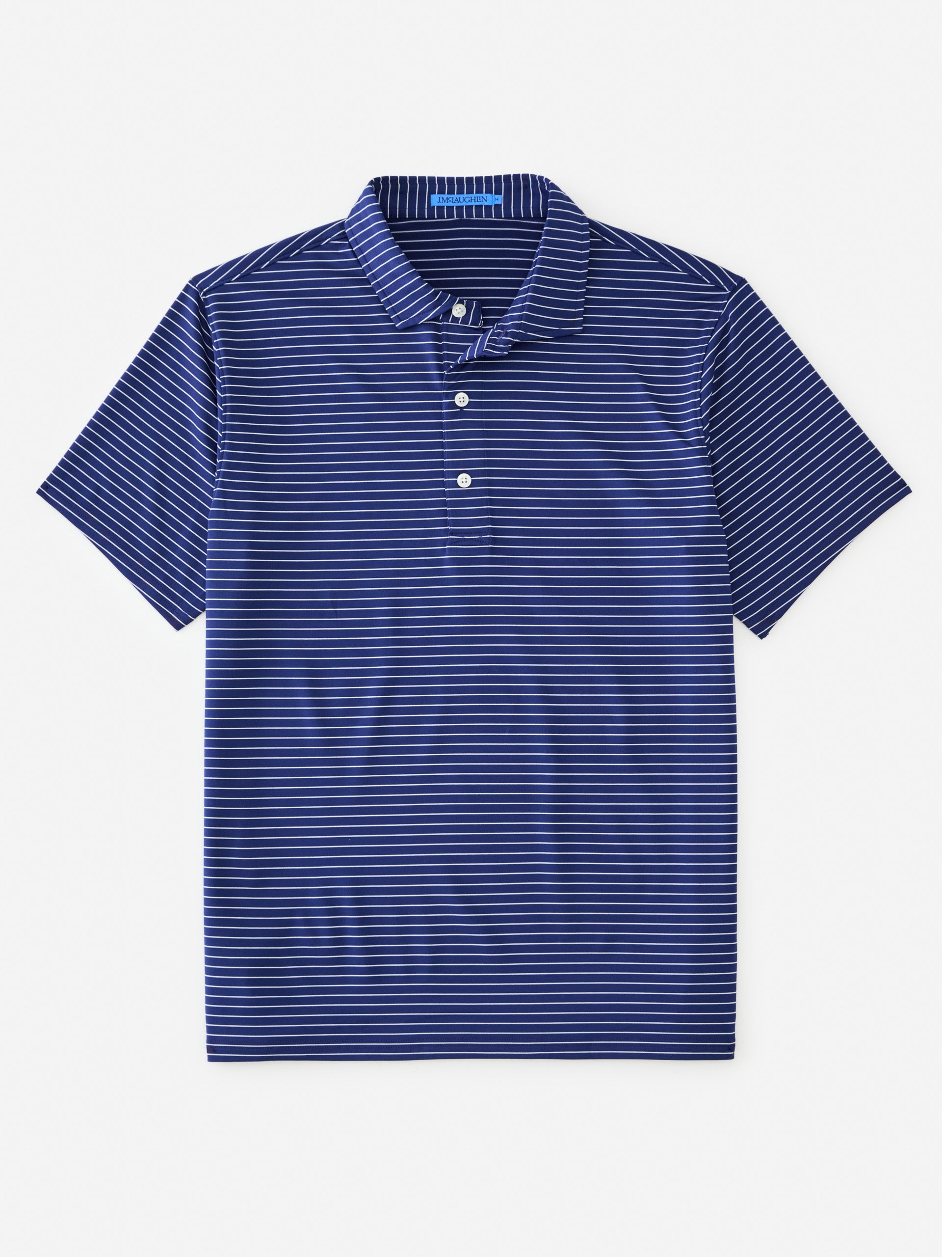 J.McLaughlin Peak performance polo in navy/white made with nylon/spandex.
