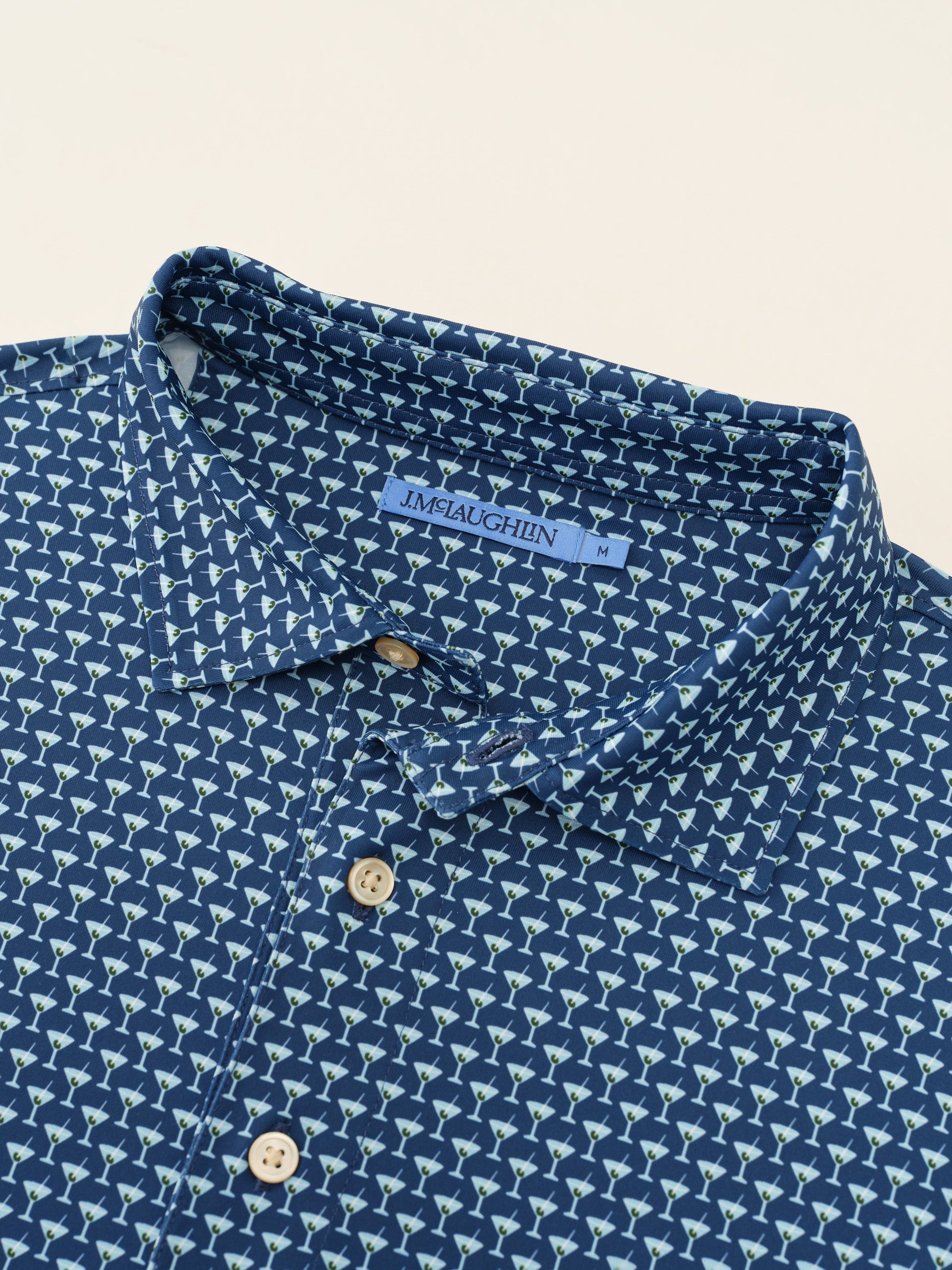 J.McLaughlin Peak polo in Navy/Sky Blue made with Polyester. 