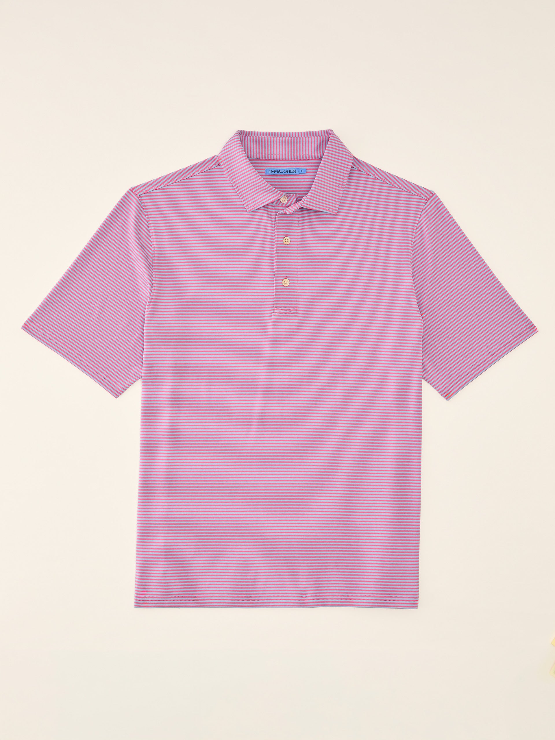 J.McLaughlin Peak polo in Hot Pink/Blue made with Polyester. 