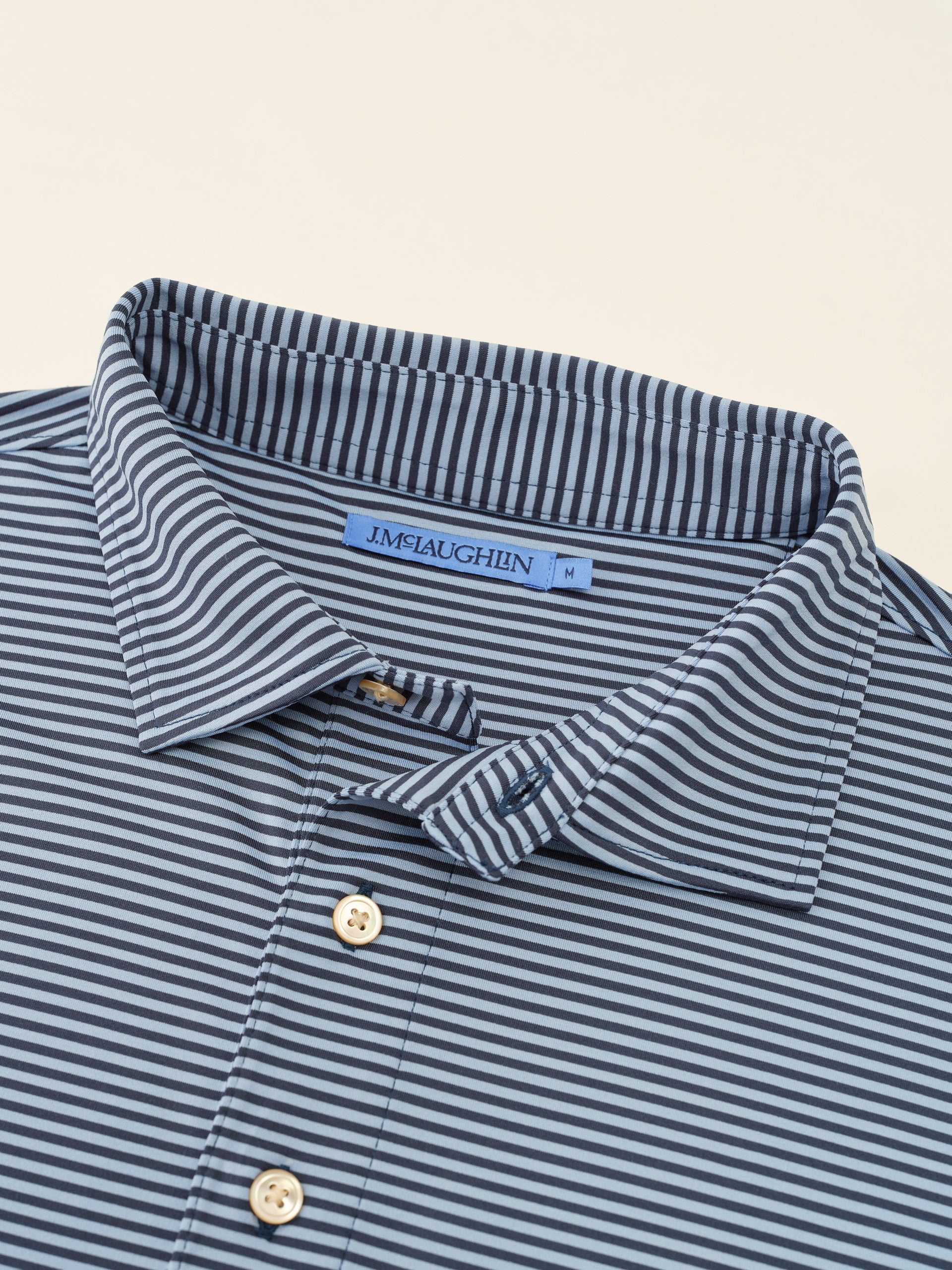 J.McLaughlin Peak polo in Navy/Blue made with Polyester. 