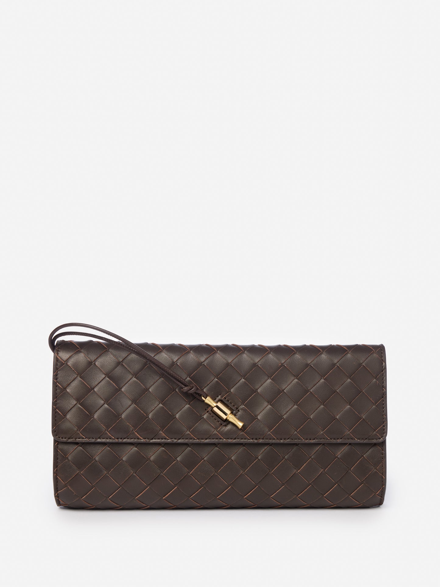 J.McLaughlin Pernille clutch in dark brown made with leather.