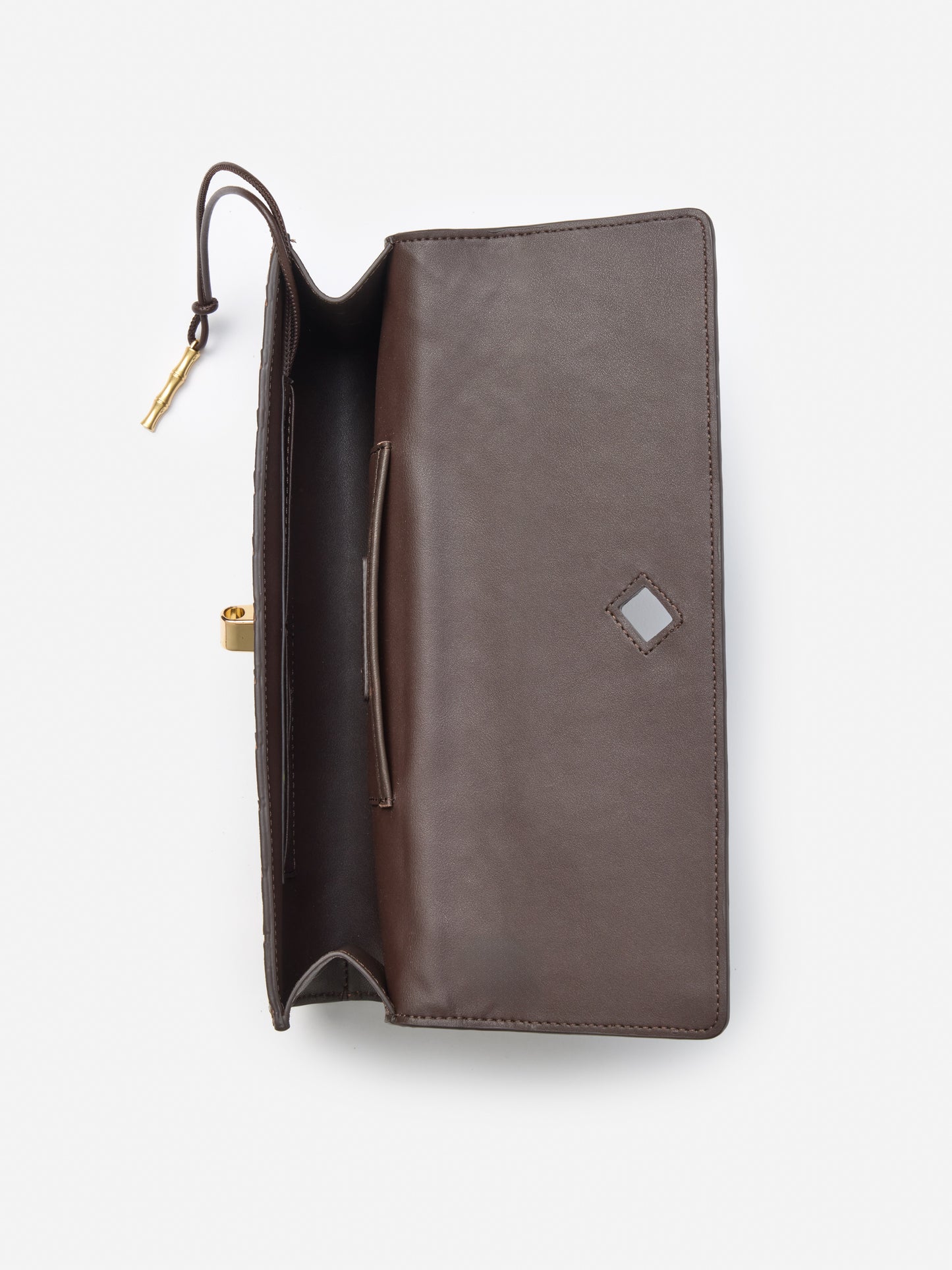 J.McLaughlin Pernille clutch in dark brown made with leather.