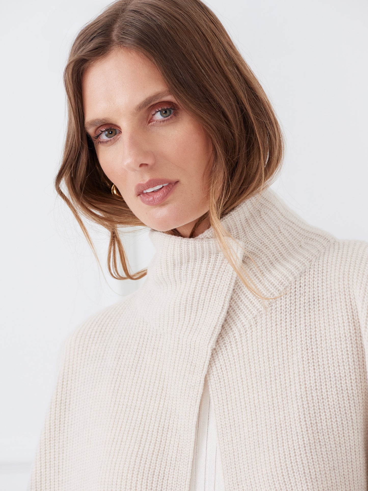 J.McLaughlin Philippa wrap in oat made with wool.