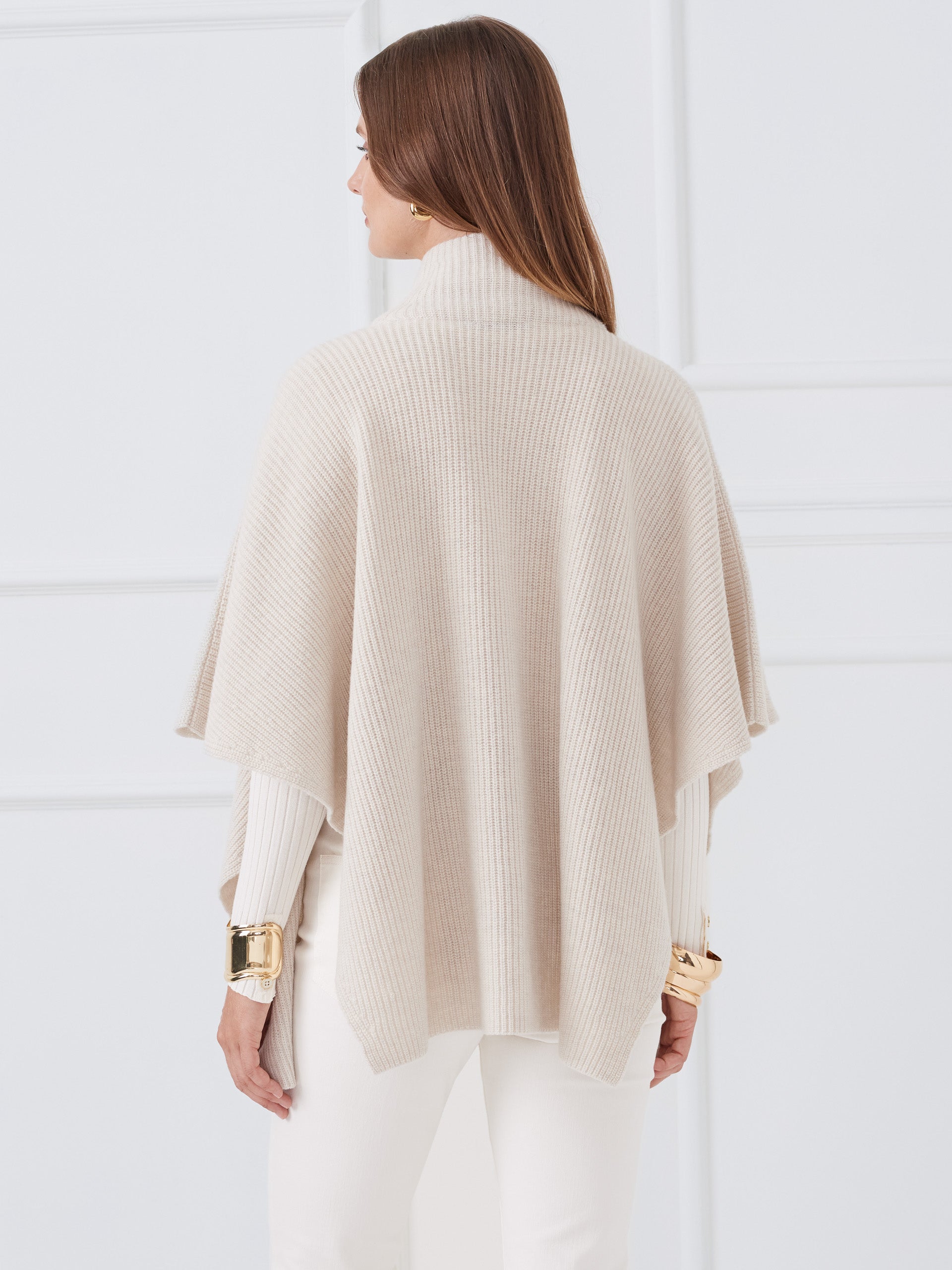 J.McLaughlin Philippa wrap in oat made with wool.
