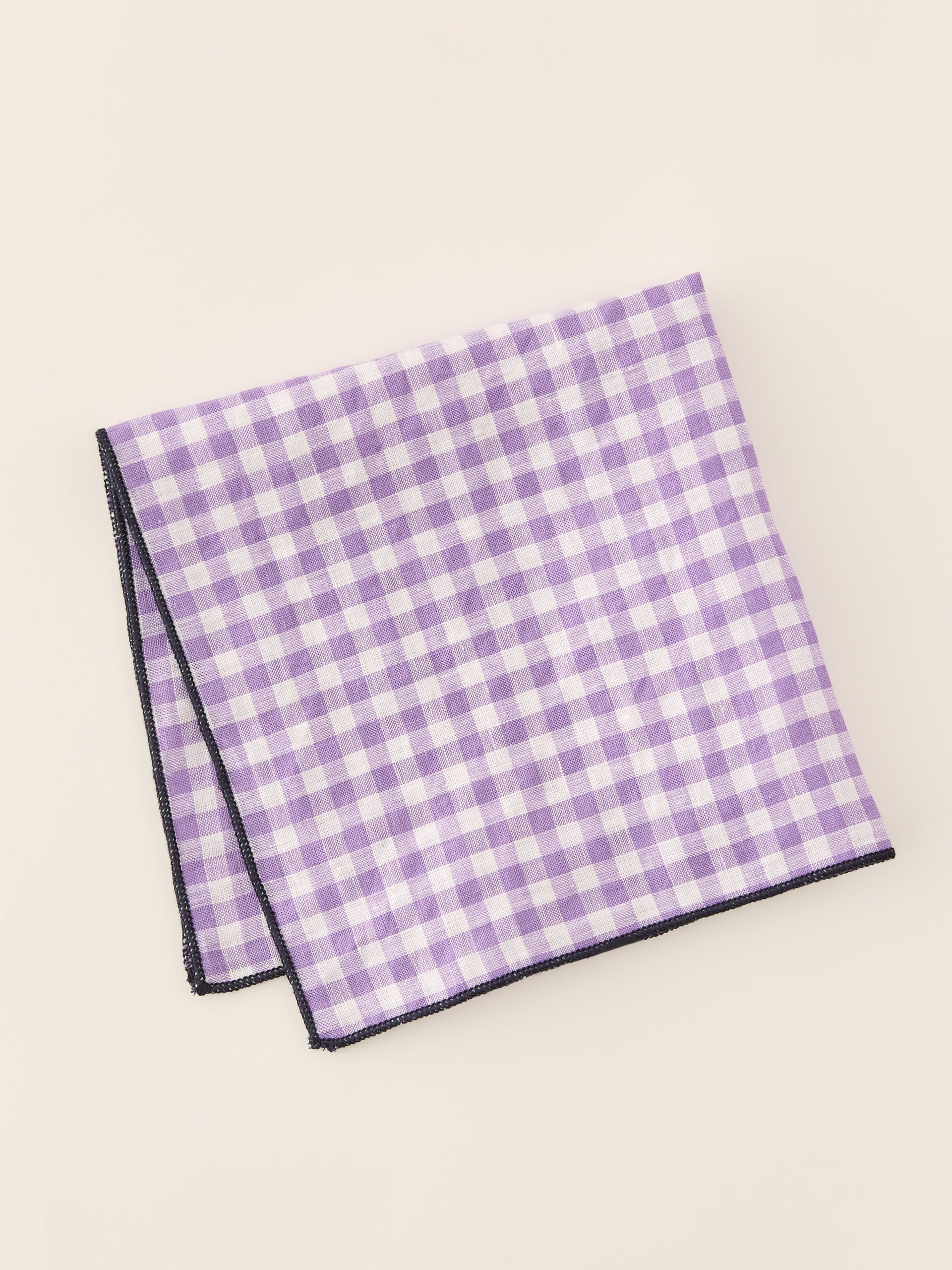 J.McLaughlin Pocket Square in Purple/White made with Linen.
