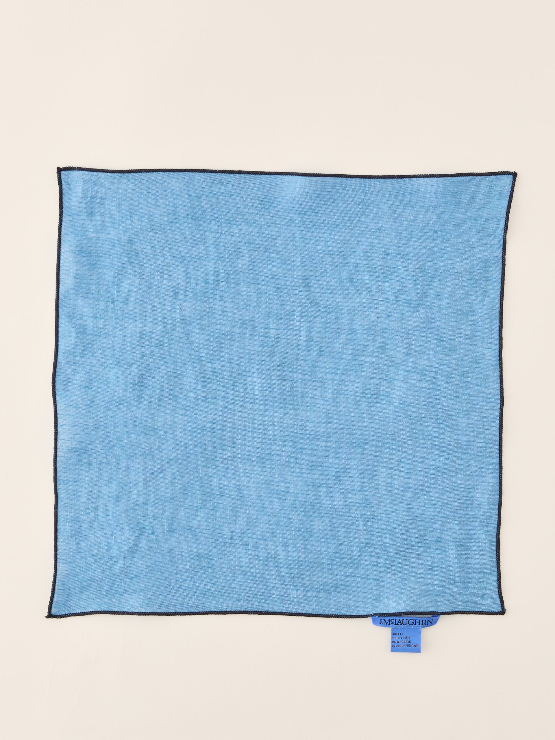 J.McLaughlin Pocket Square in Ocean made with Linen. 