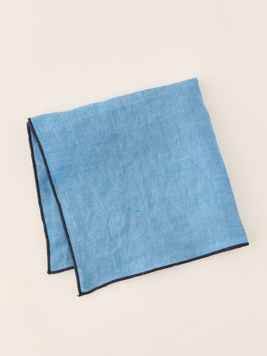J.McLaughlin Pocket Square in Ocean made with Linen. 