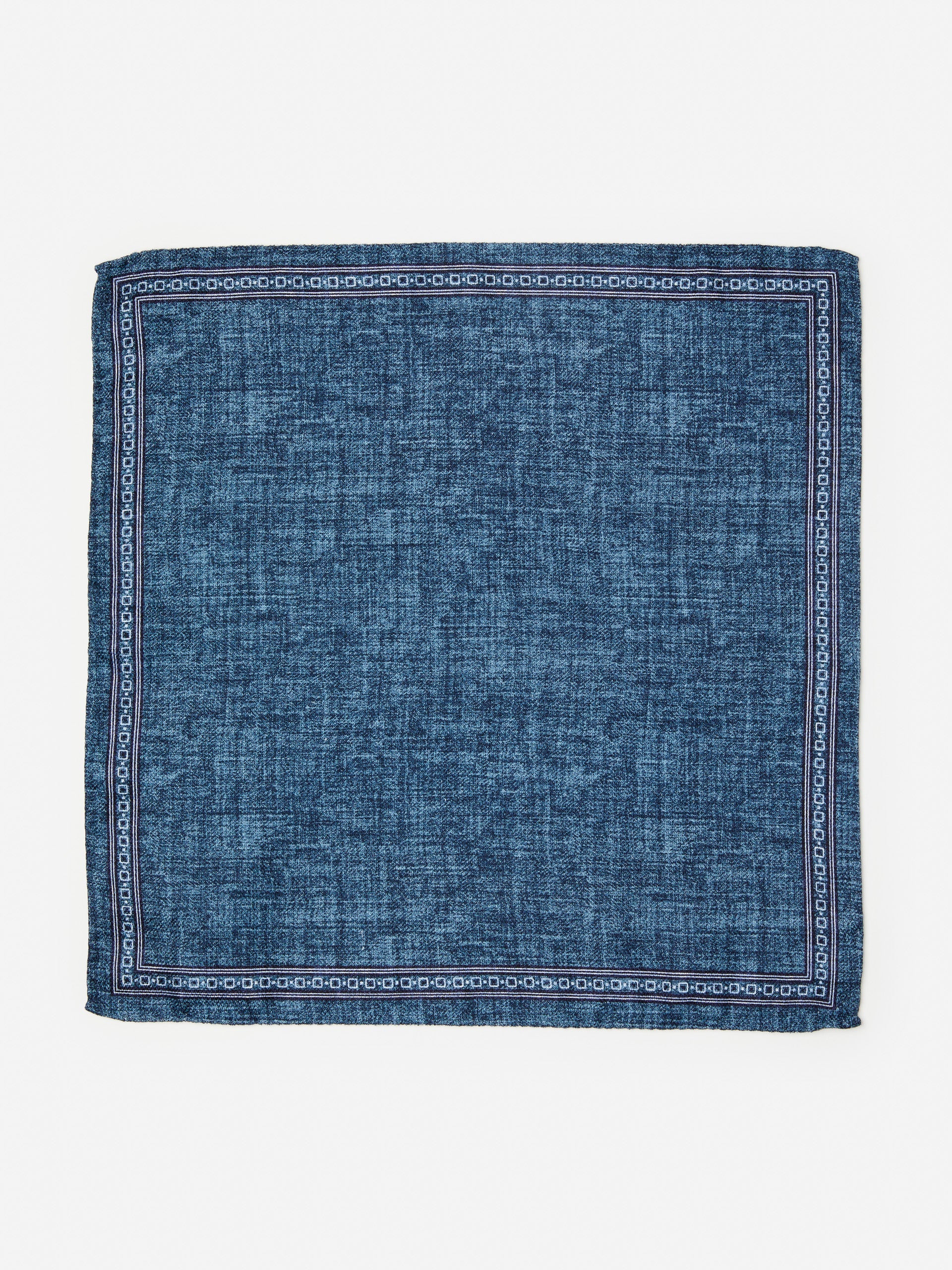 J.McLaughlin Silk Pocket Square in Denim made with Silk