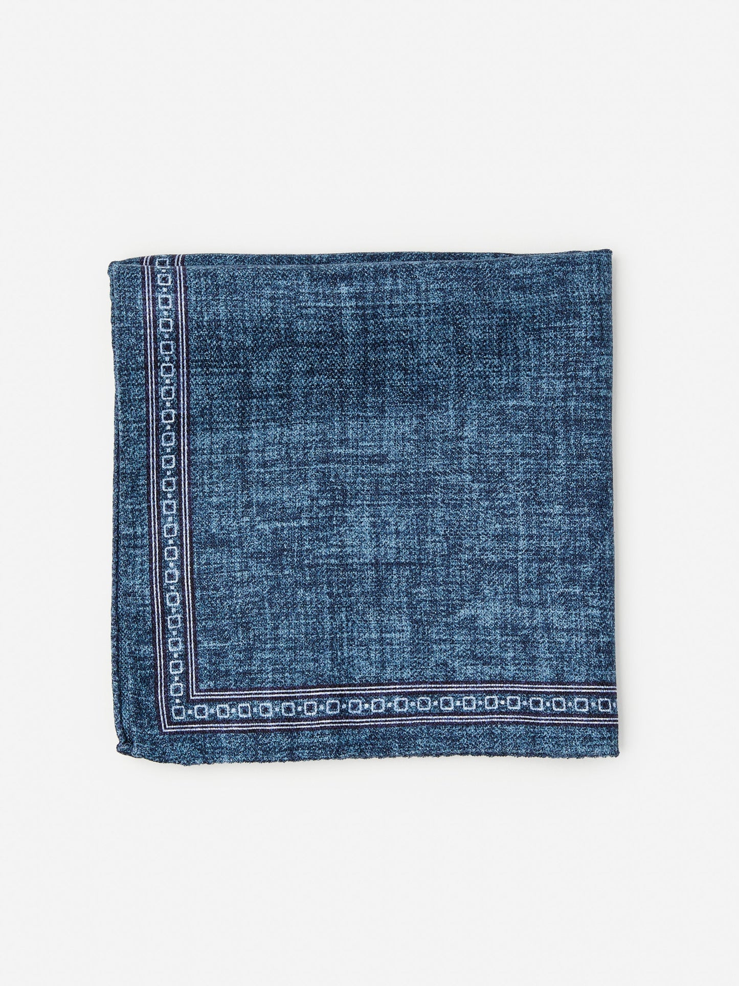 J.McLaughlin Silk Pocket Square in Denim made with Silk