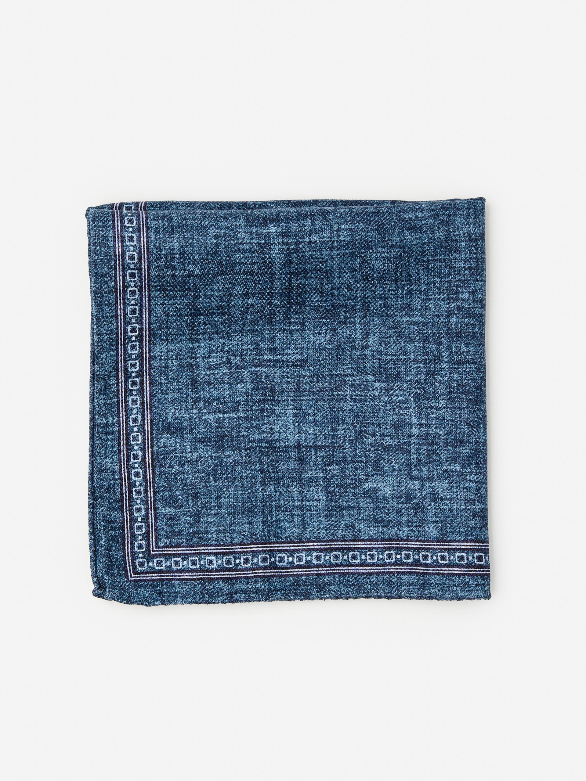 J.McLaughlin Silk Pocket Square in Denim made with Silk