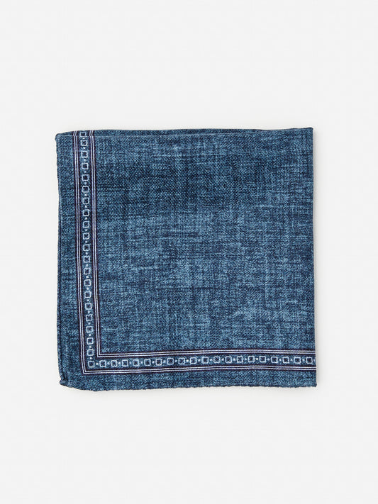J.McLaughlin Silk Pocket Square in Denim made with Silk