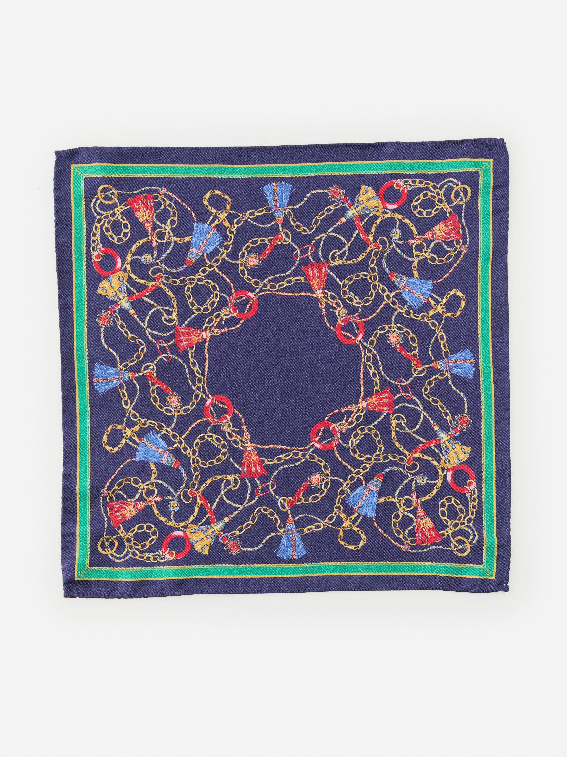 J.McLaughlin Pocket square in navy multi made with silk.