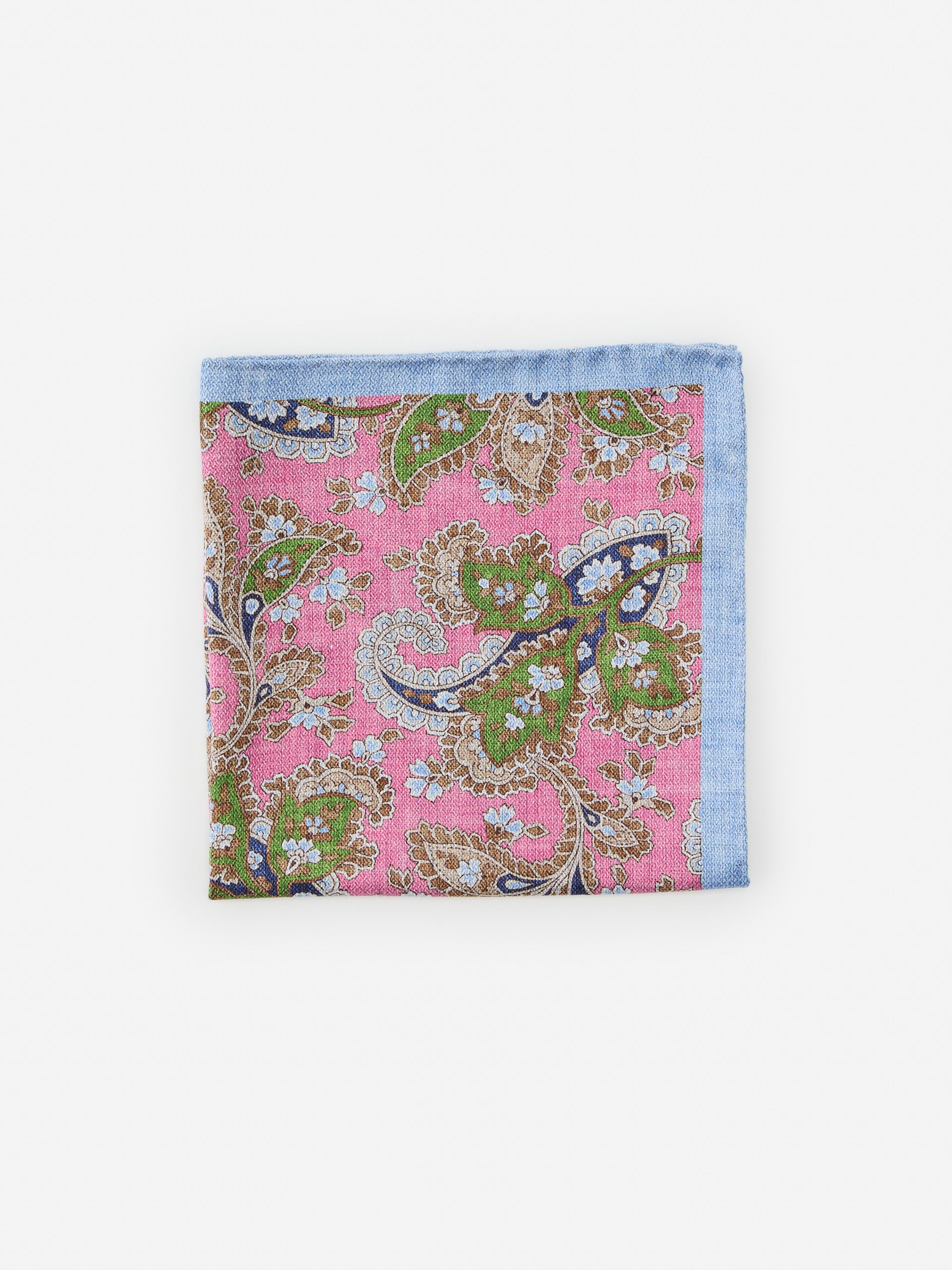 J.McLaughlin pocket square in green/multi made with silk.