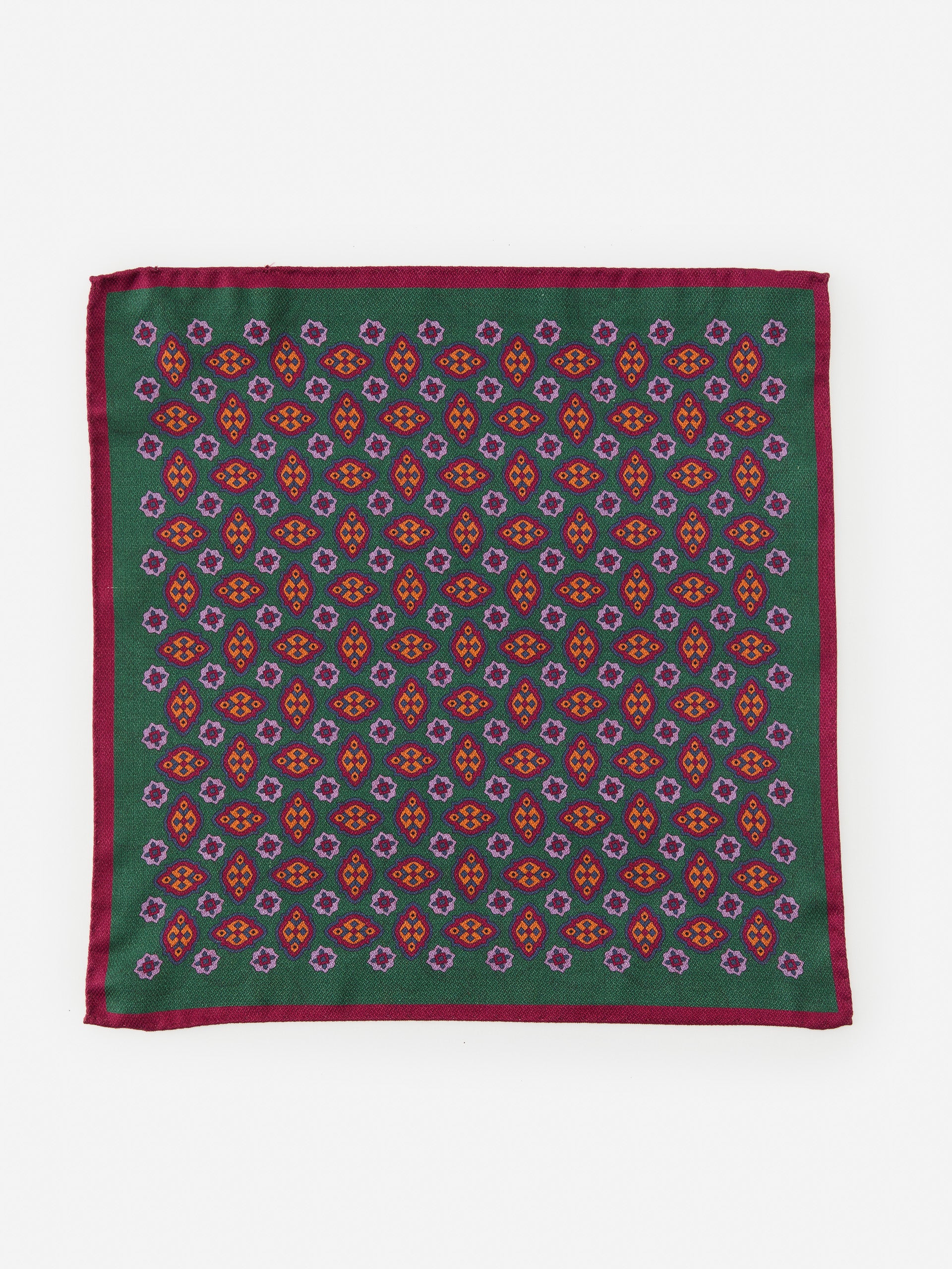 J.McLaughlin pocket square in purple/multi made with silk.