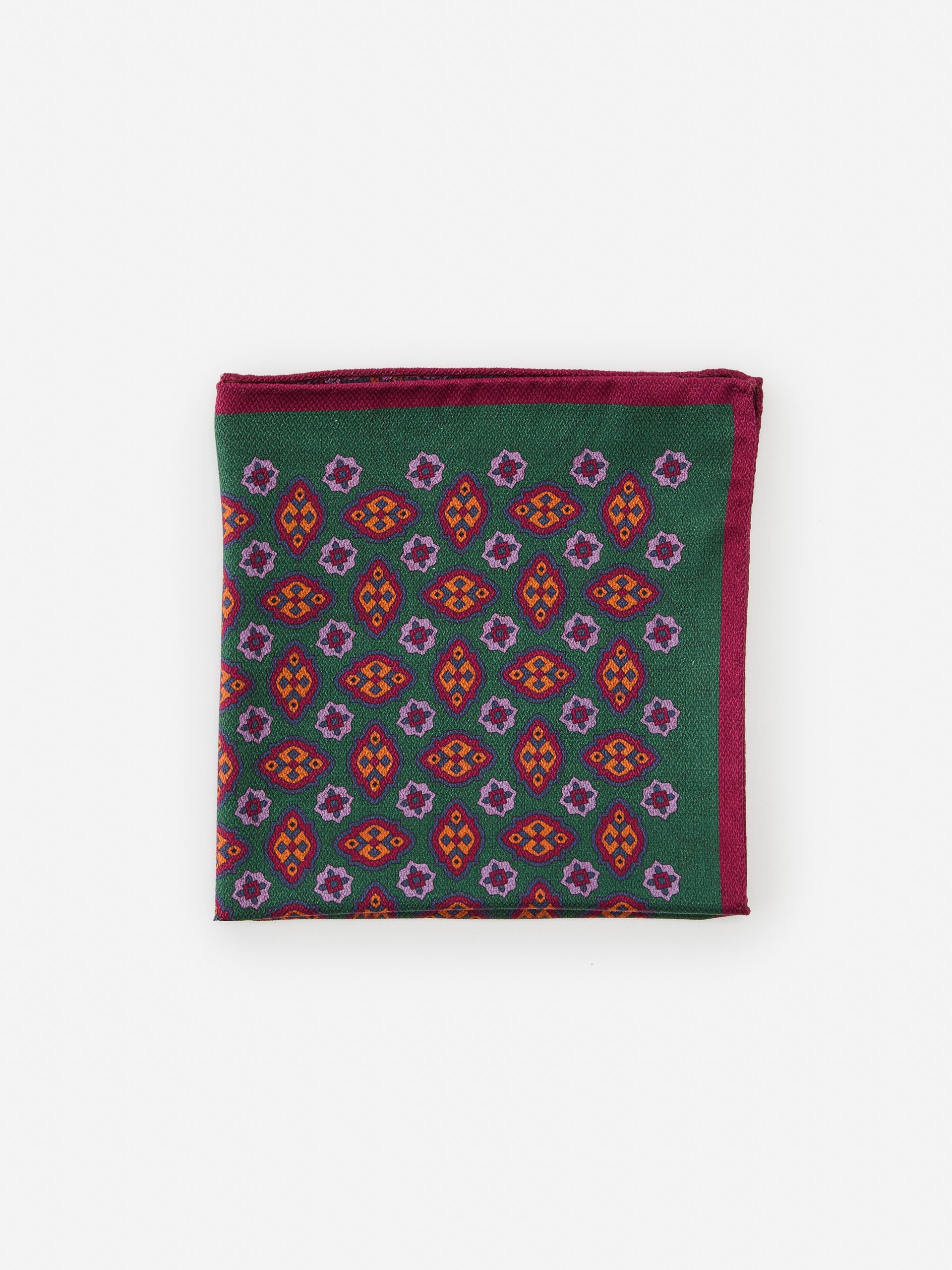 J.McLaughlin pocket square in purple/multi made with silk.