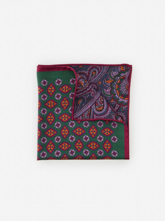 J.McLaughlin pocket square in purple/multi made with silk.