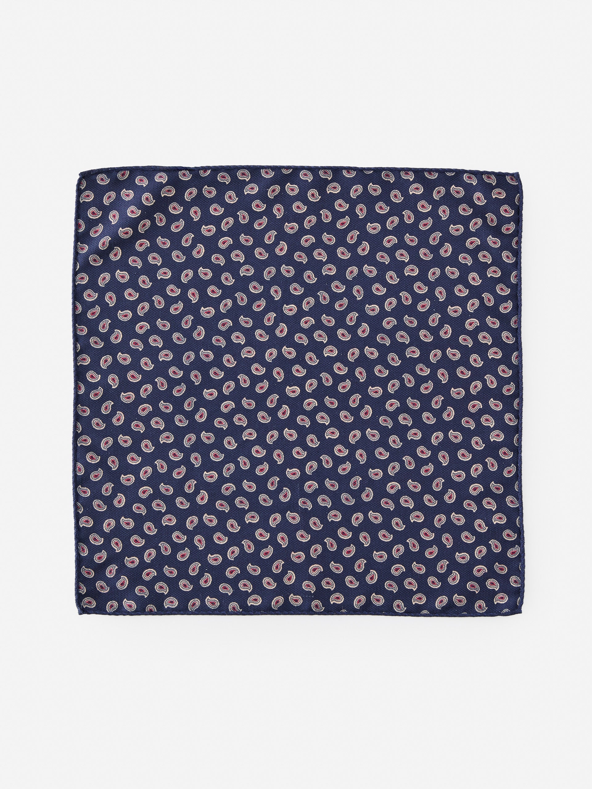 J.McLaughlin Pocket square in navy/multi made with silk.