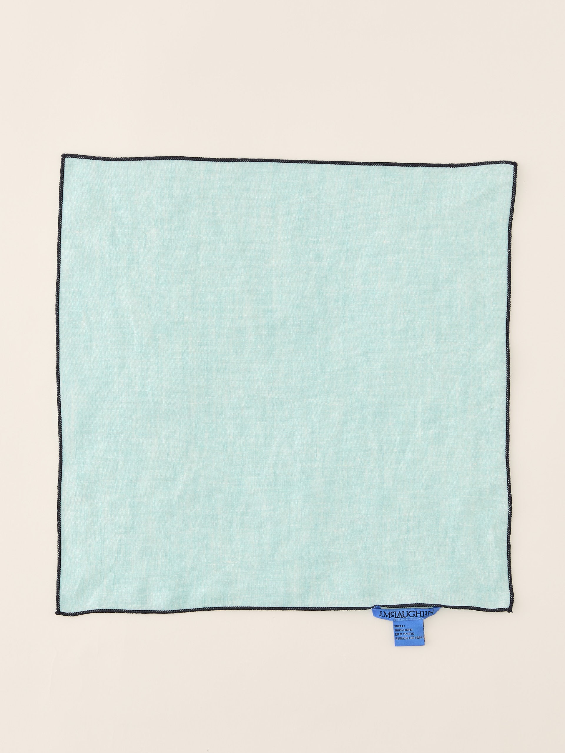 J.McLaughlin Pocket Square in Aqua made with Linen.