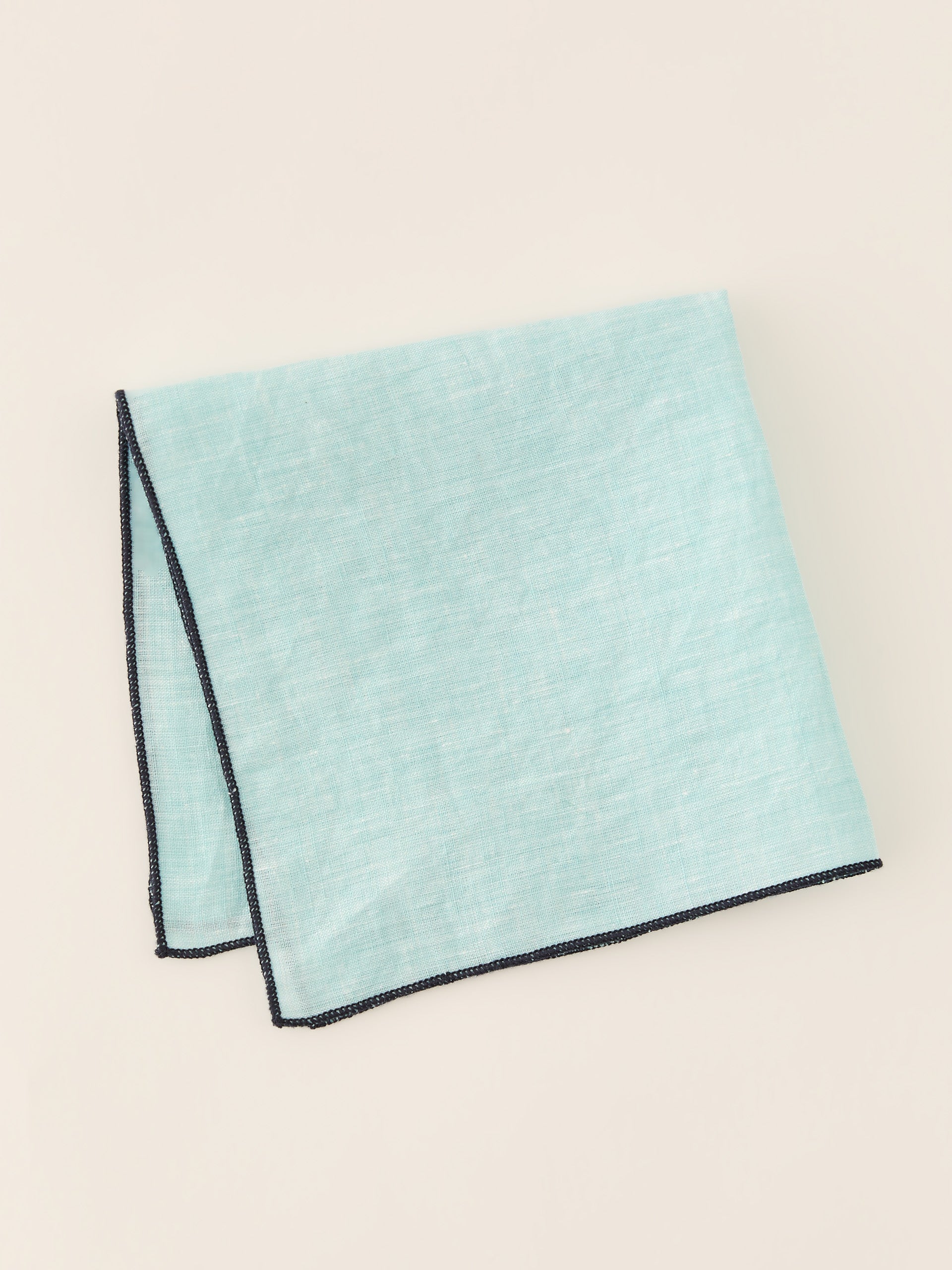 J.McLaughlin Pocket Square in Aqua made with Linen.