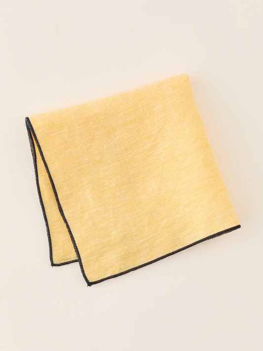 J.McLaughlin Pocket Square in Yellow made with Linen.