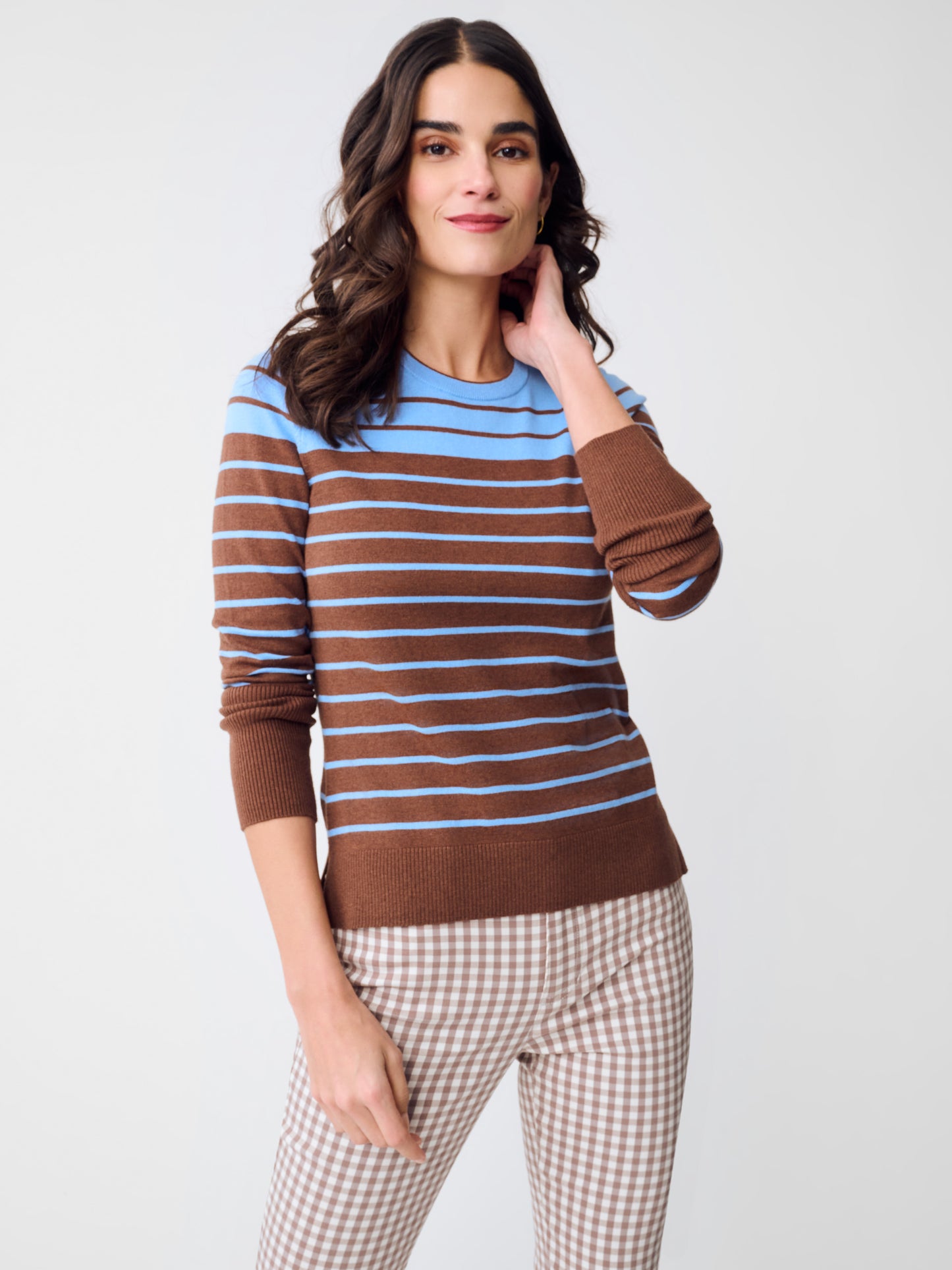 J.McLaughlin Poet sweater in Blue/Brown made with Cotton. 